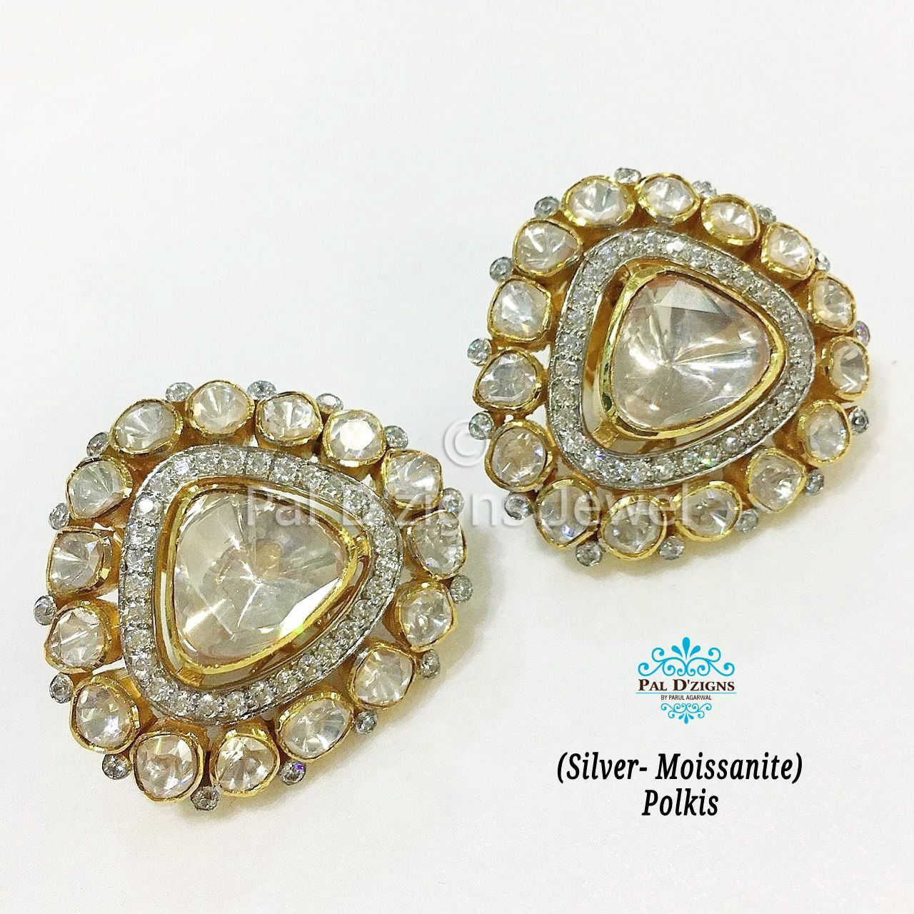 Trysta Moissanite Polki Studs
