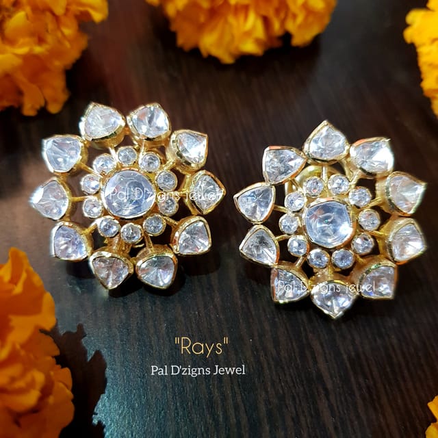 Rays Moissanite Polki Studs