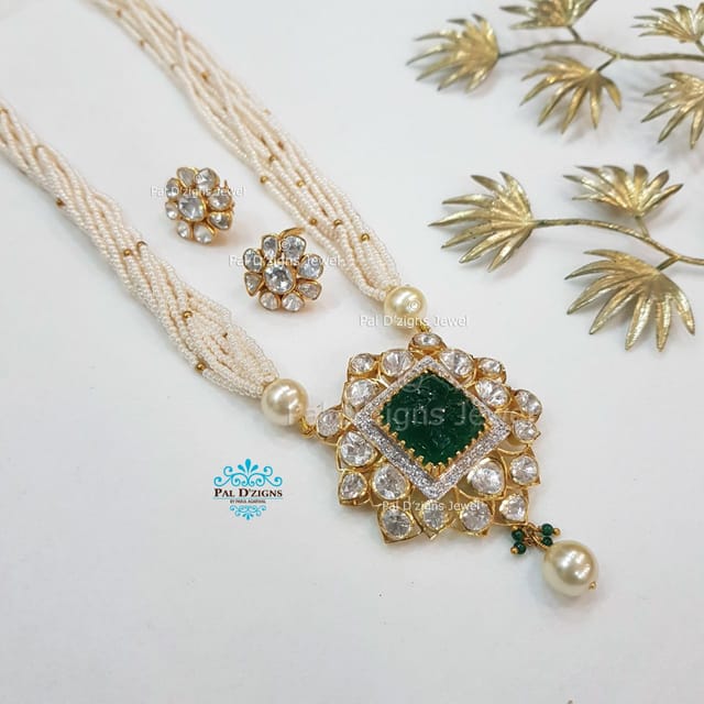 Astro Emerald moissanite pendant Set