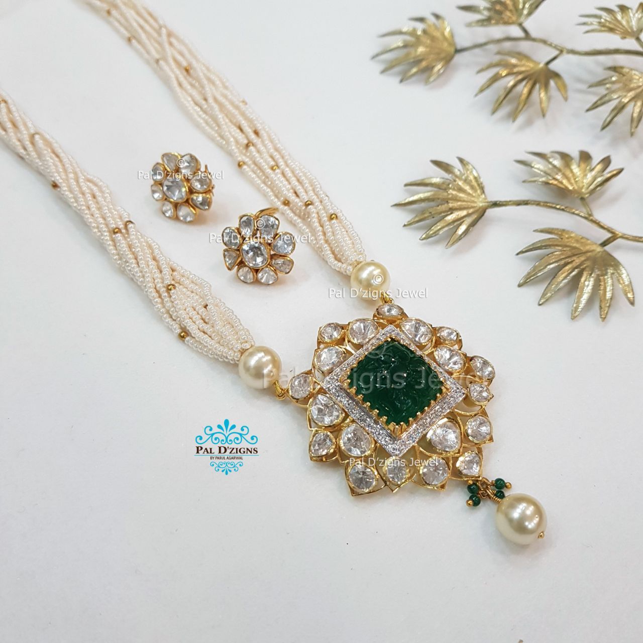 Astro Emerald moissanite pendant Set