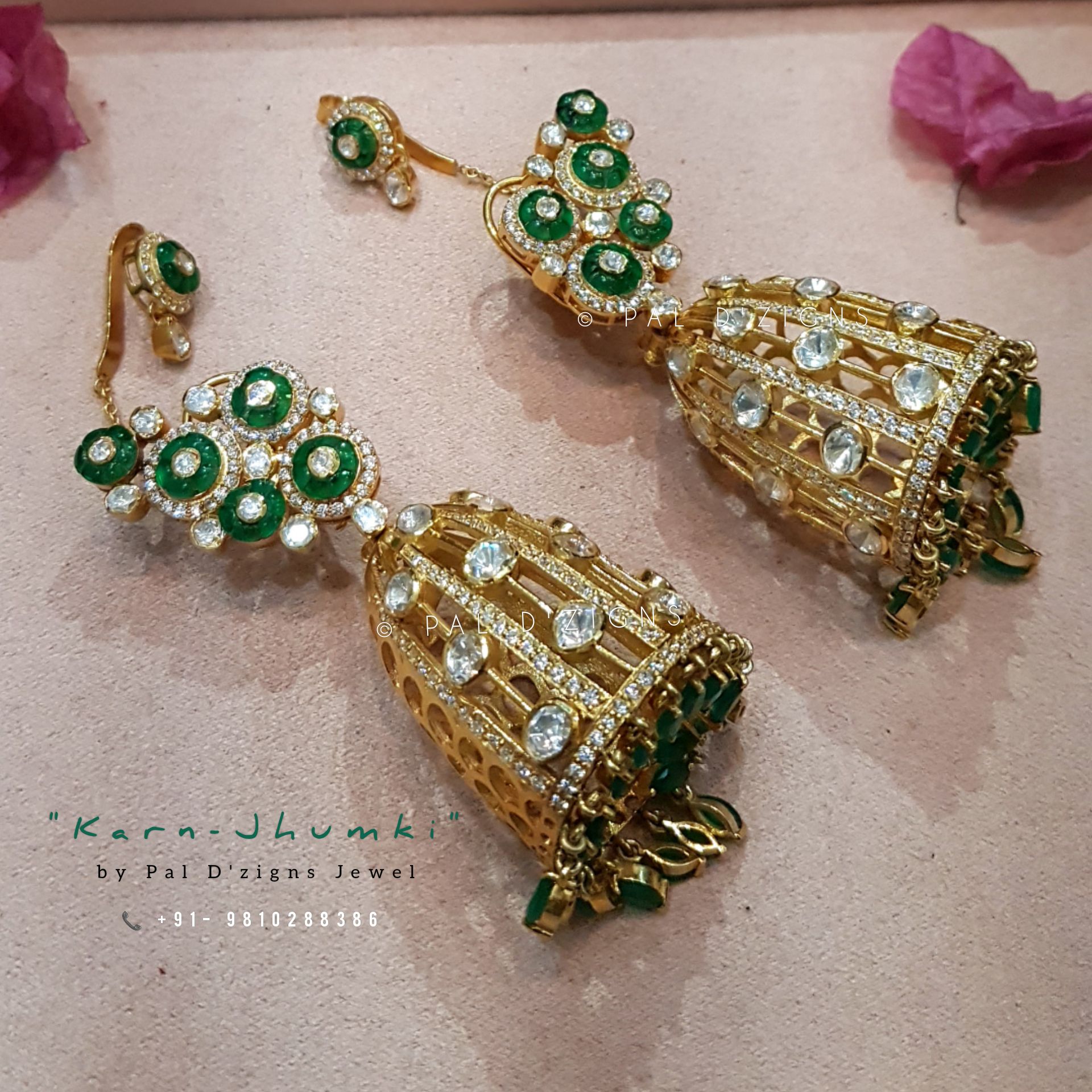 Karn-Jhumki Moissanite Polki