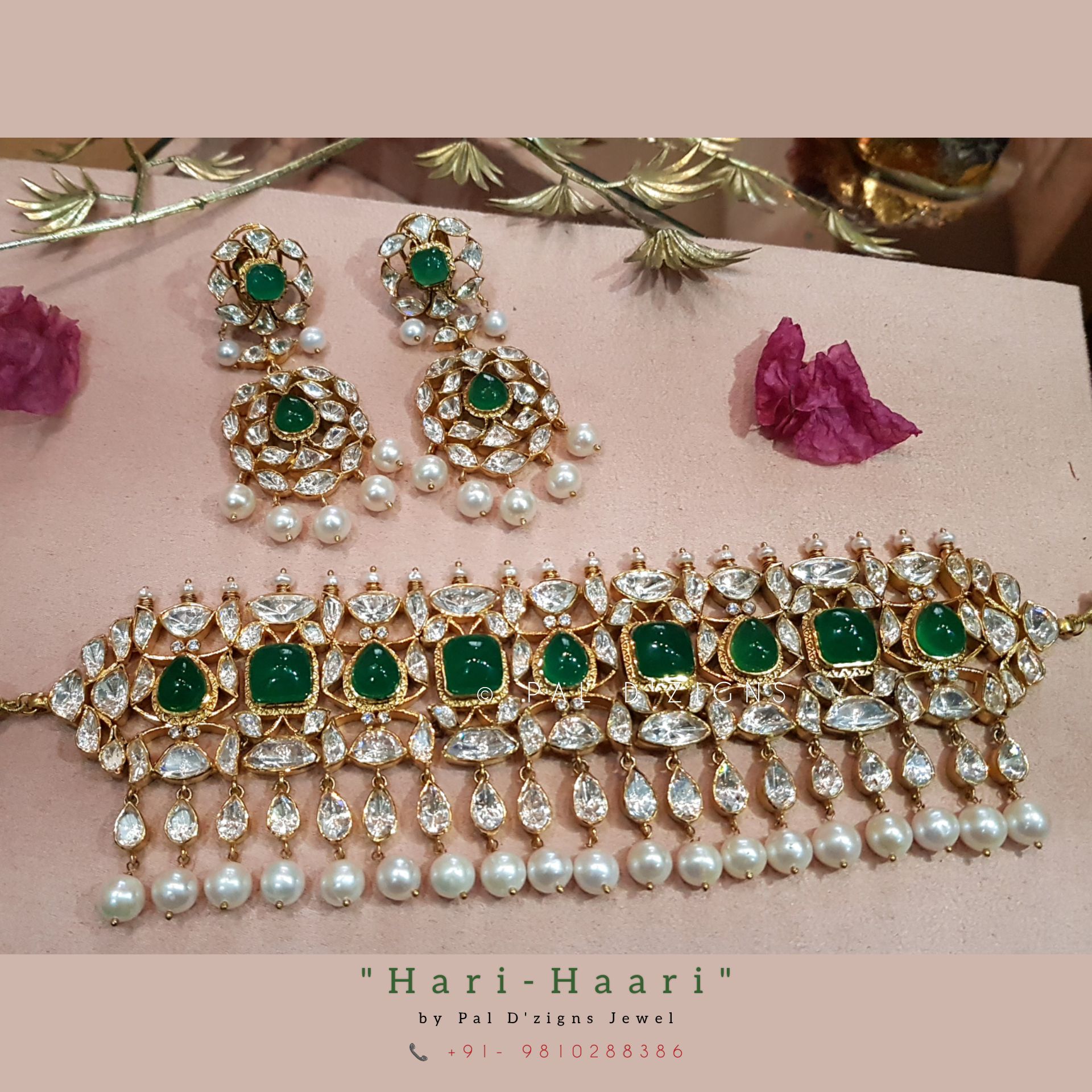 Hari-Haari Moissanite Set (Pearl's on Top)