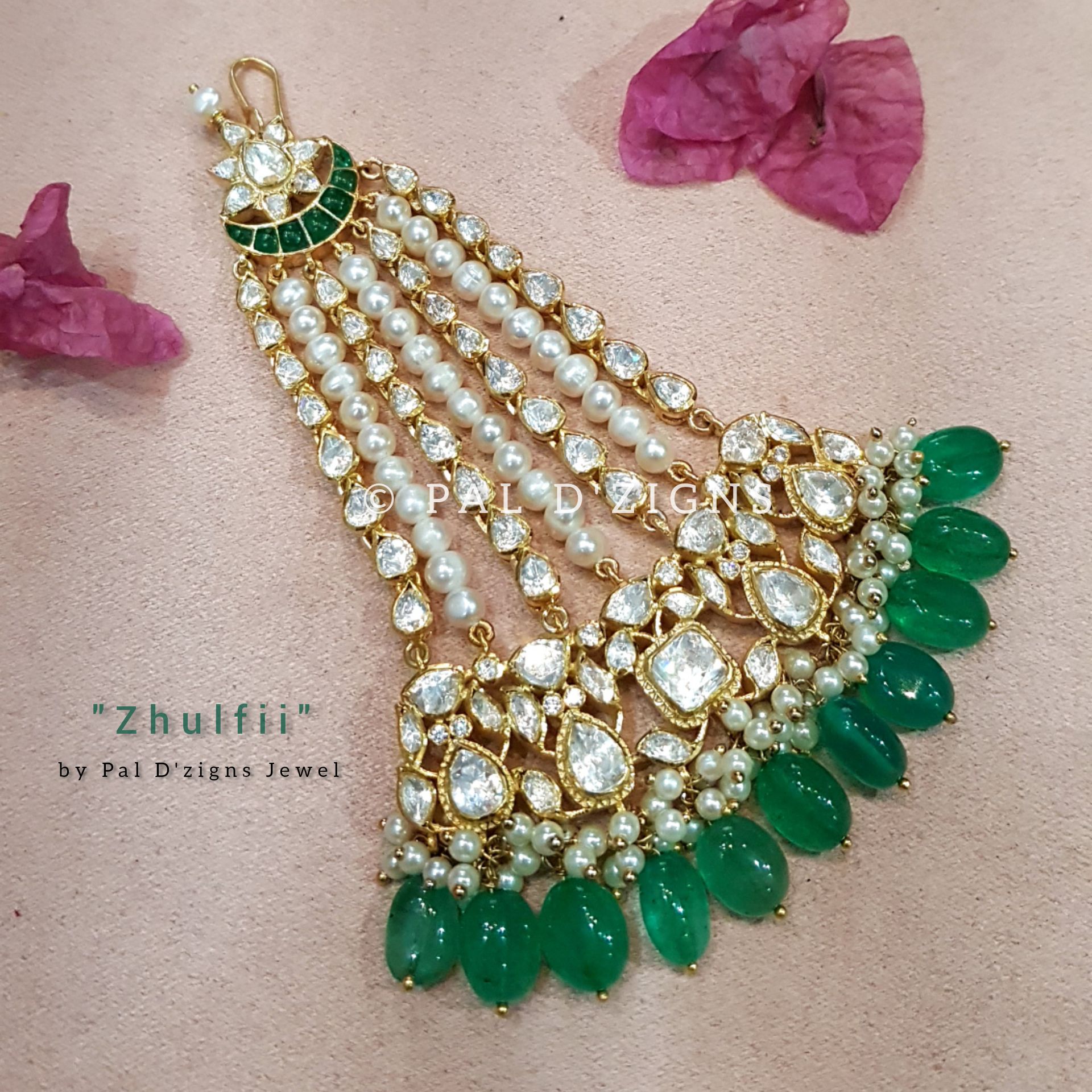 Zhulfii Moissanite Polki Jhummar