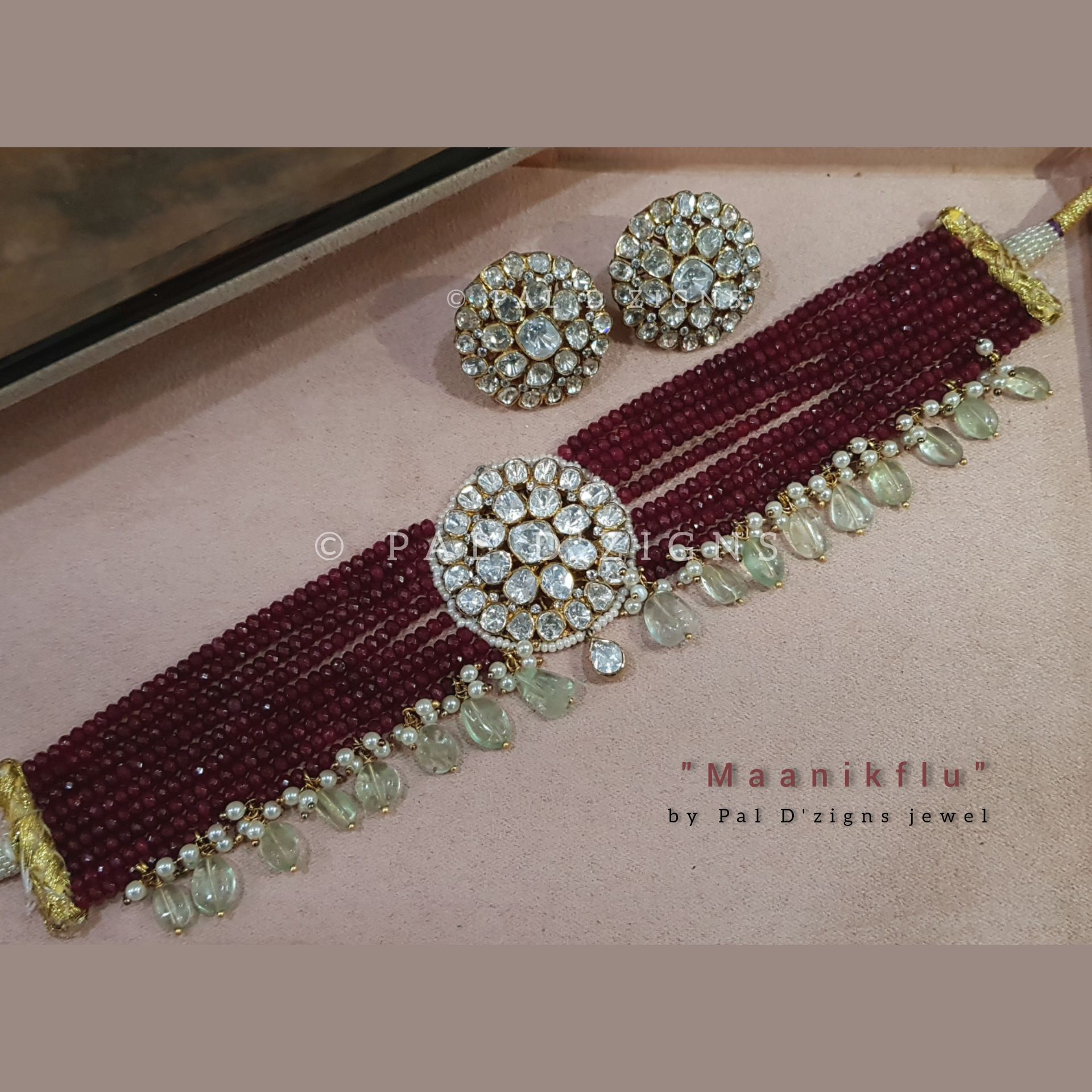 Maanikflu Moissanite Polki Set