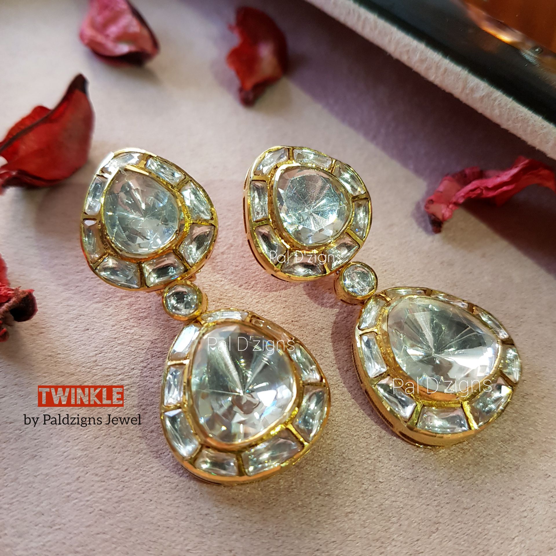 Twinkle Moissanite Polki Earings