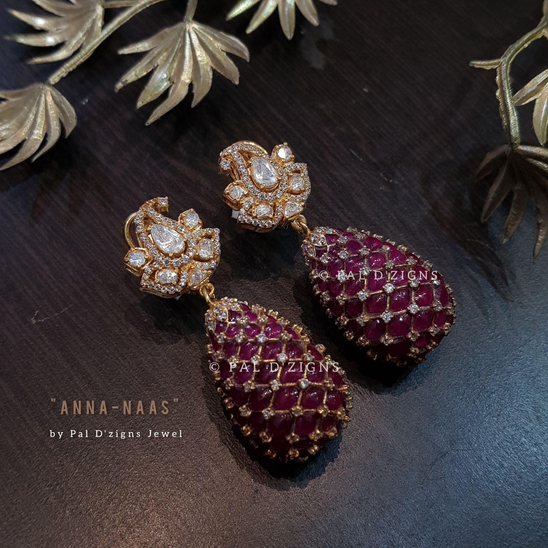 Anaa-Naas Earings in Moissanite Polki