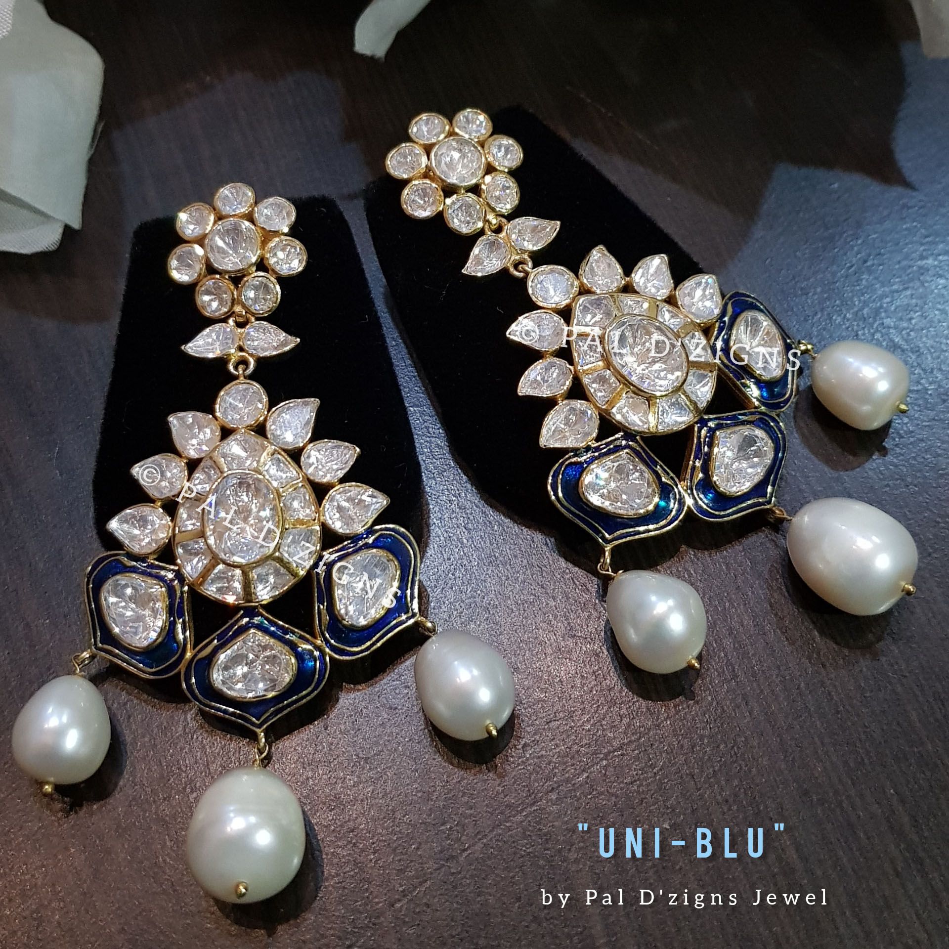 Uni-Blu Moissanite Polki Earing