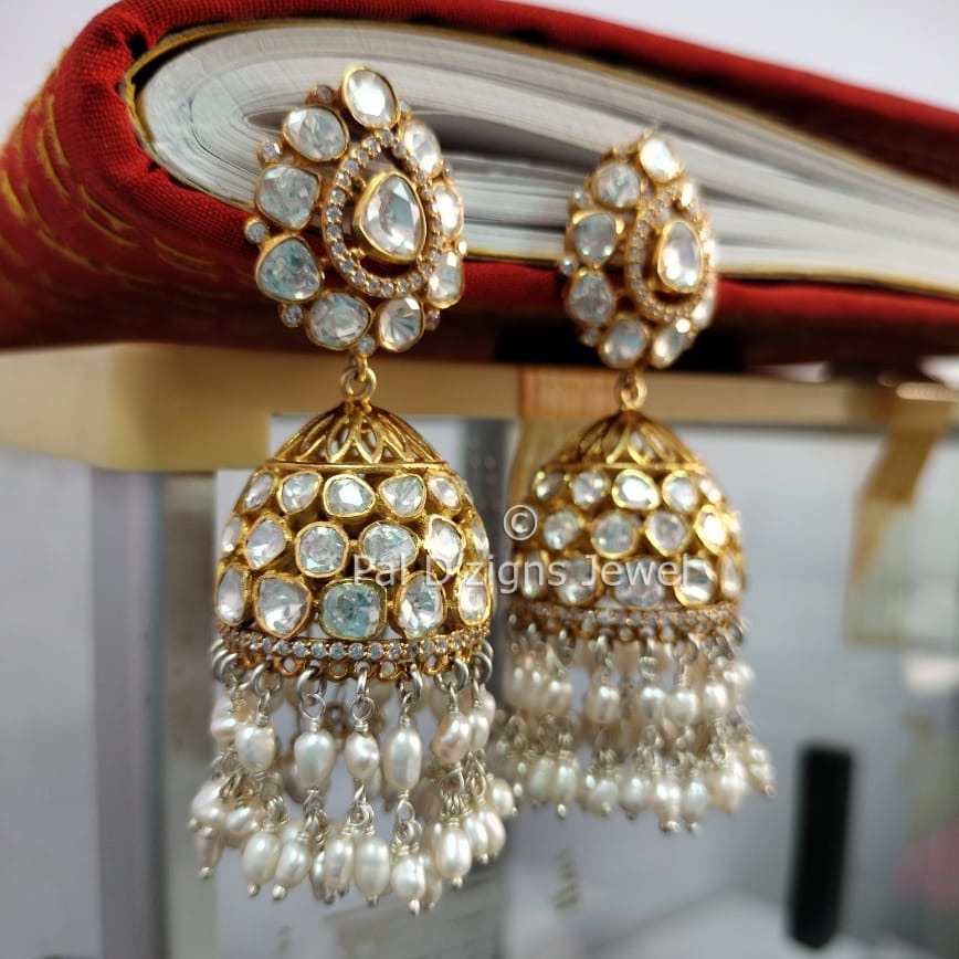 Jhumki Thumki Moissanite Polki
