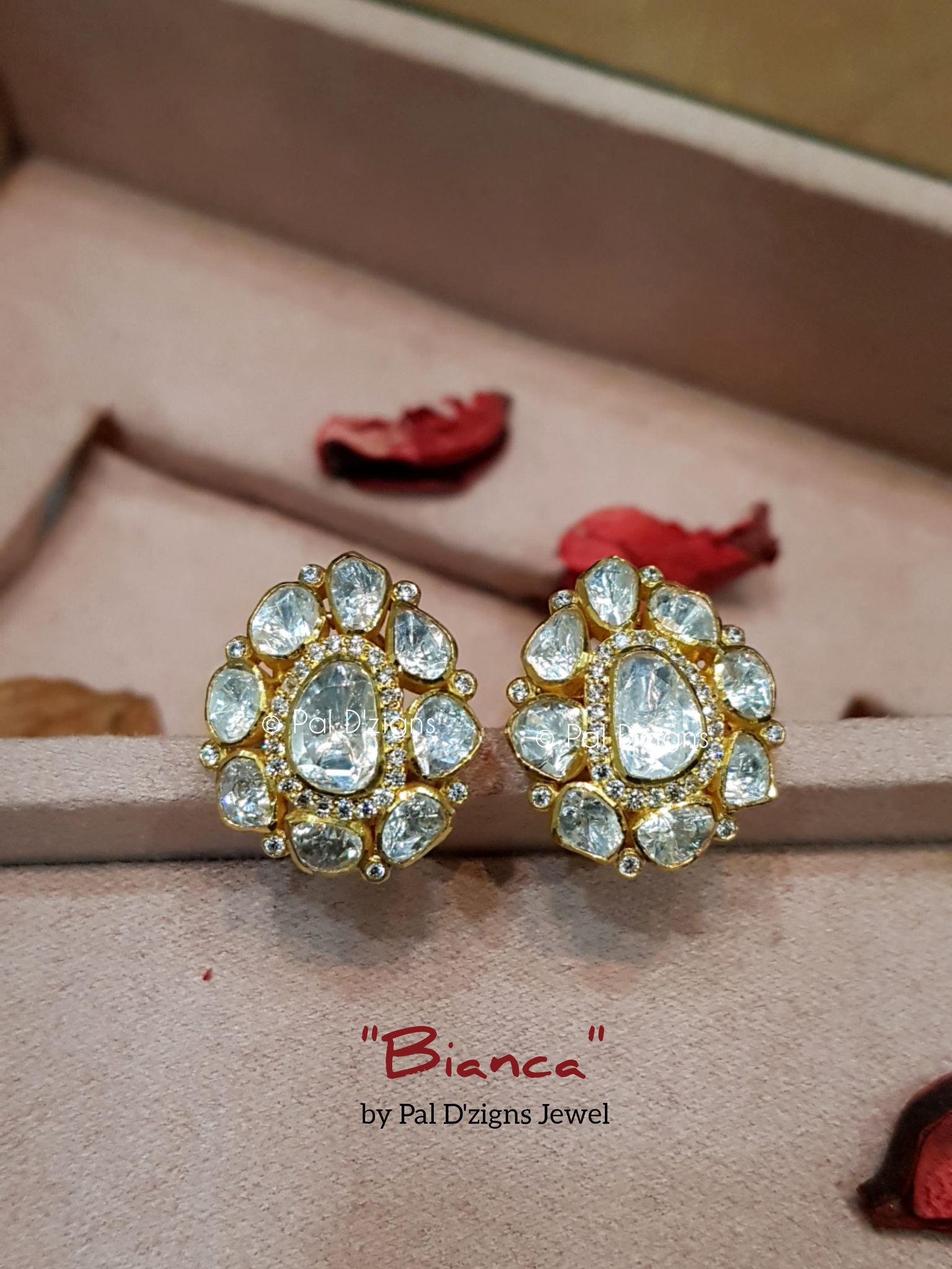 Bianca Moissanite Polki earings