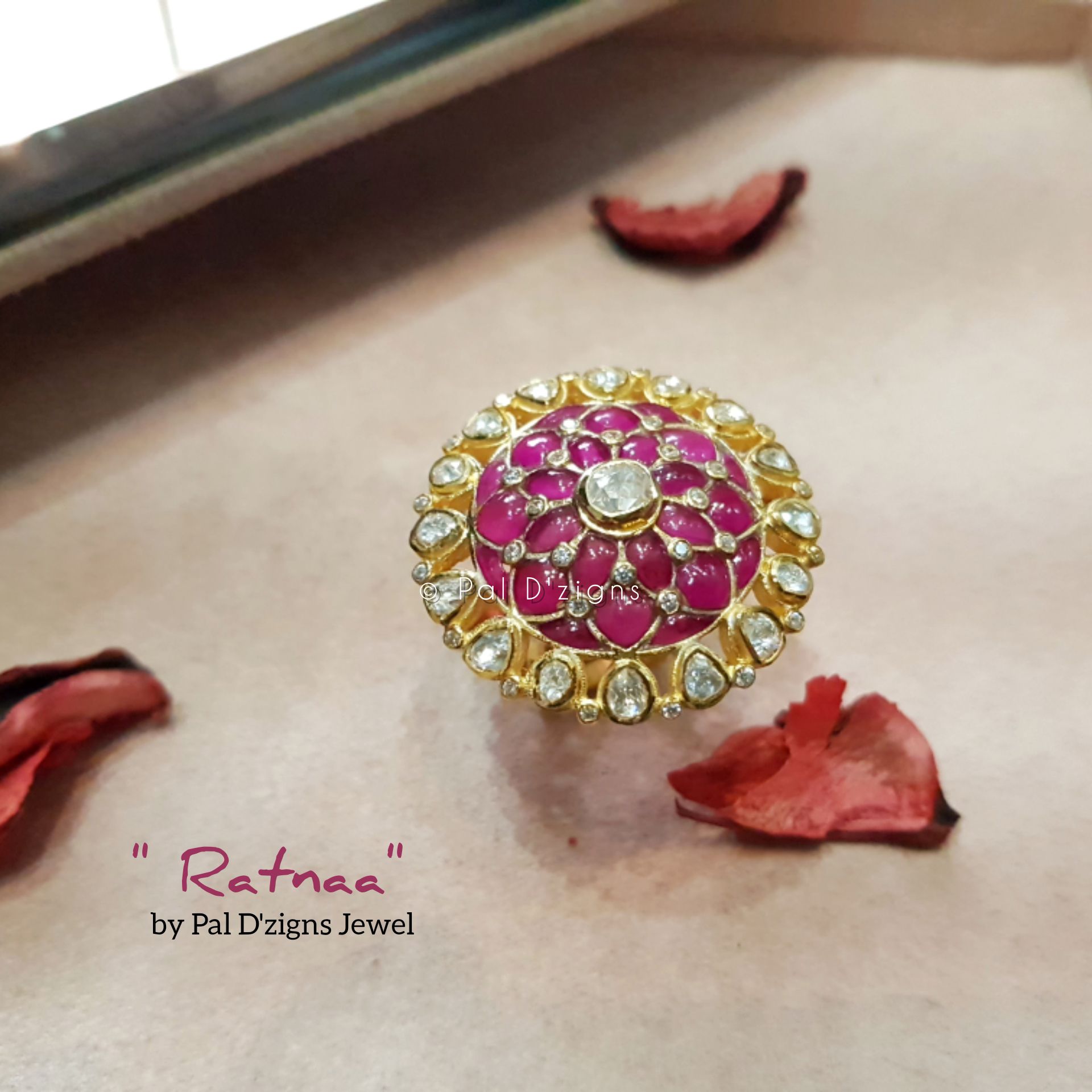 Ratnaa Moissanite Polki Ring