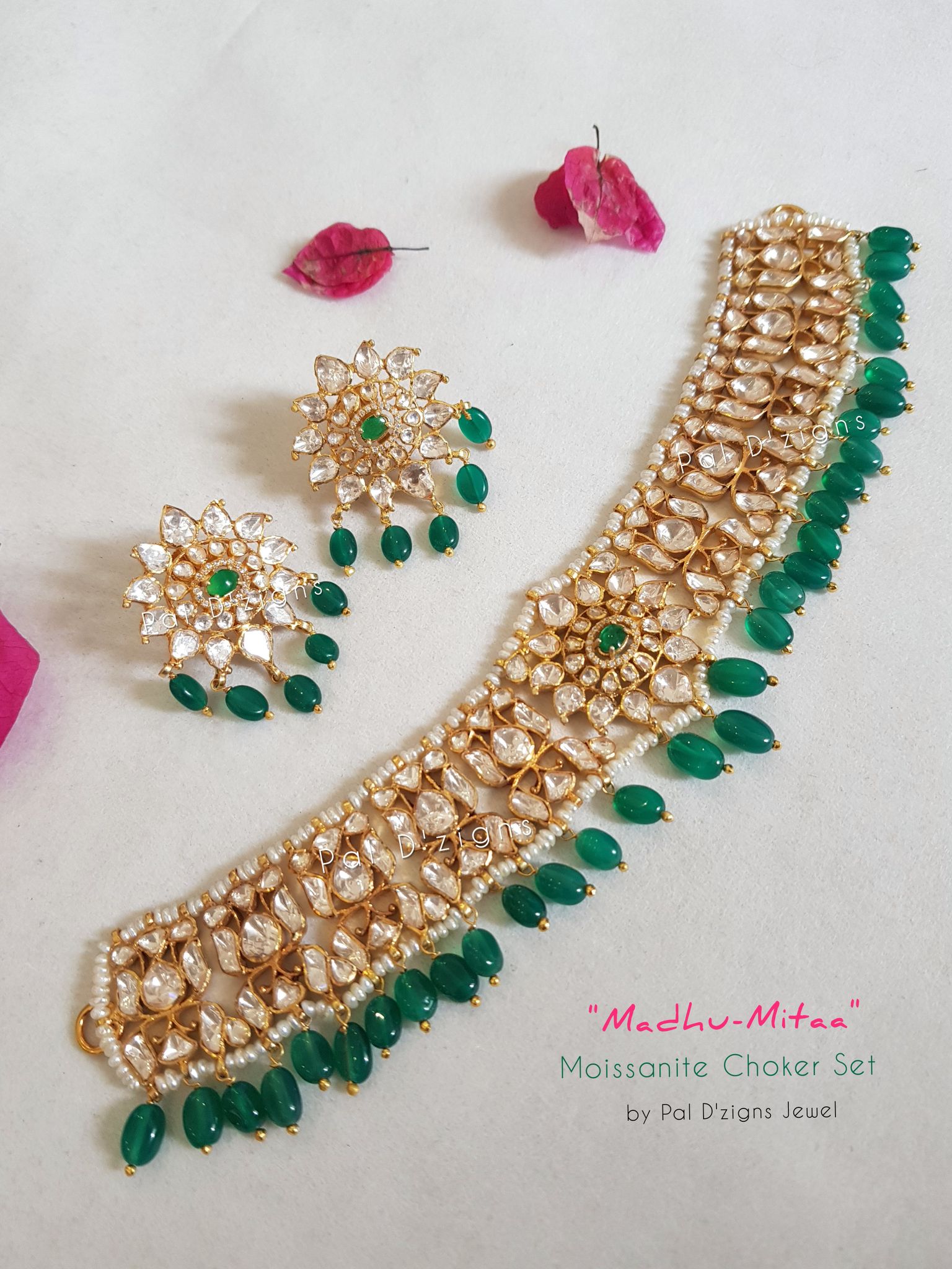 Madhu-Mitaa Moissanite Polki Choker Set