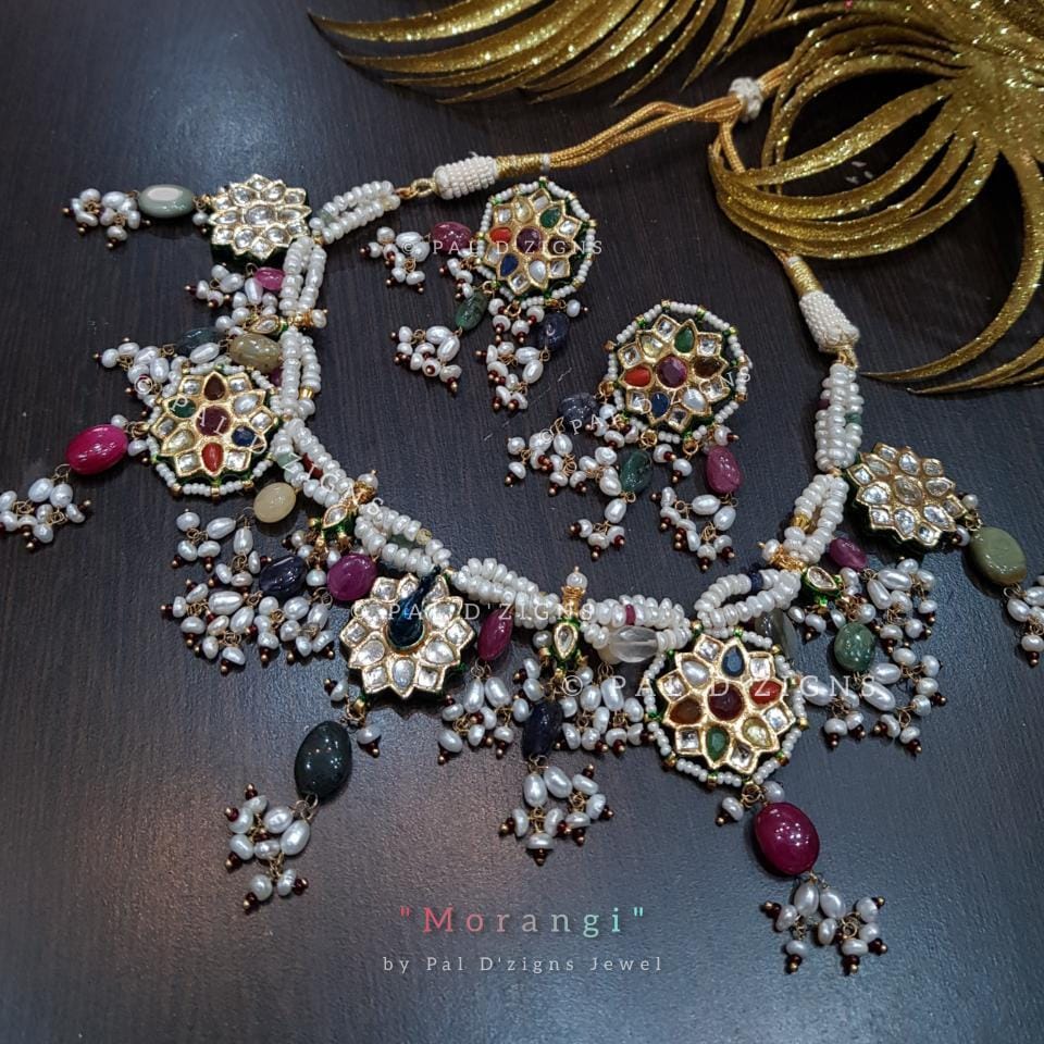 Morangi Kundan Navrattan Set