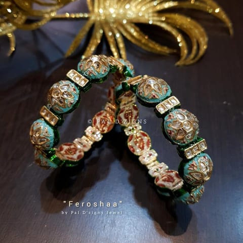 Feroshaa Bangles in Kundan (Size 2-4")