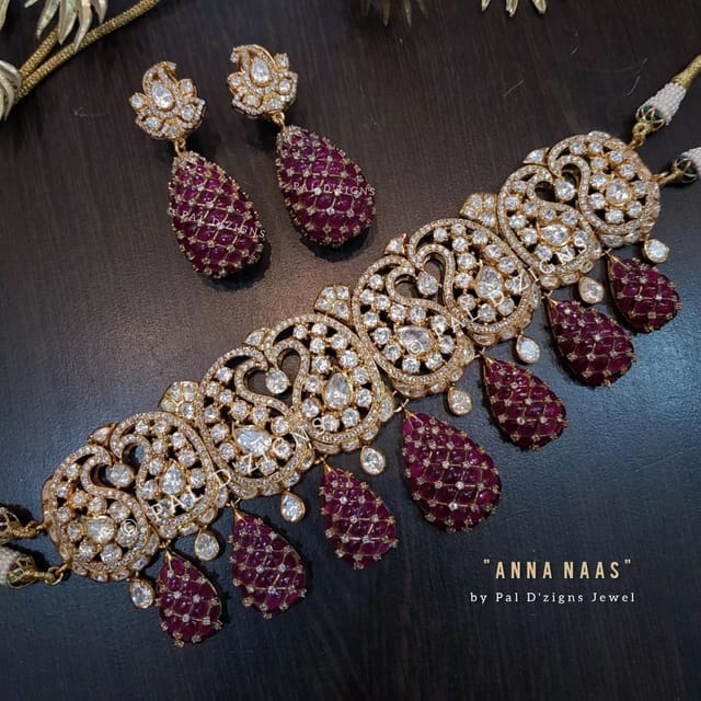 Anaa-Naas Set in Moissanite Polki