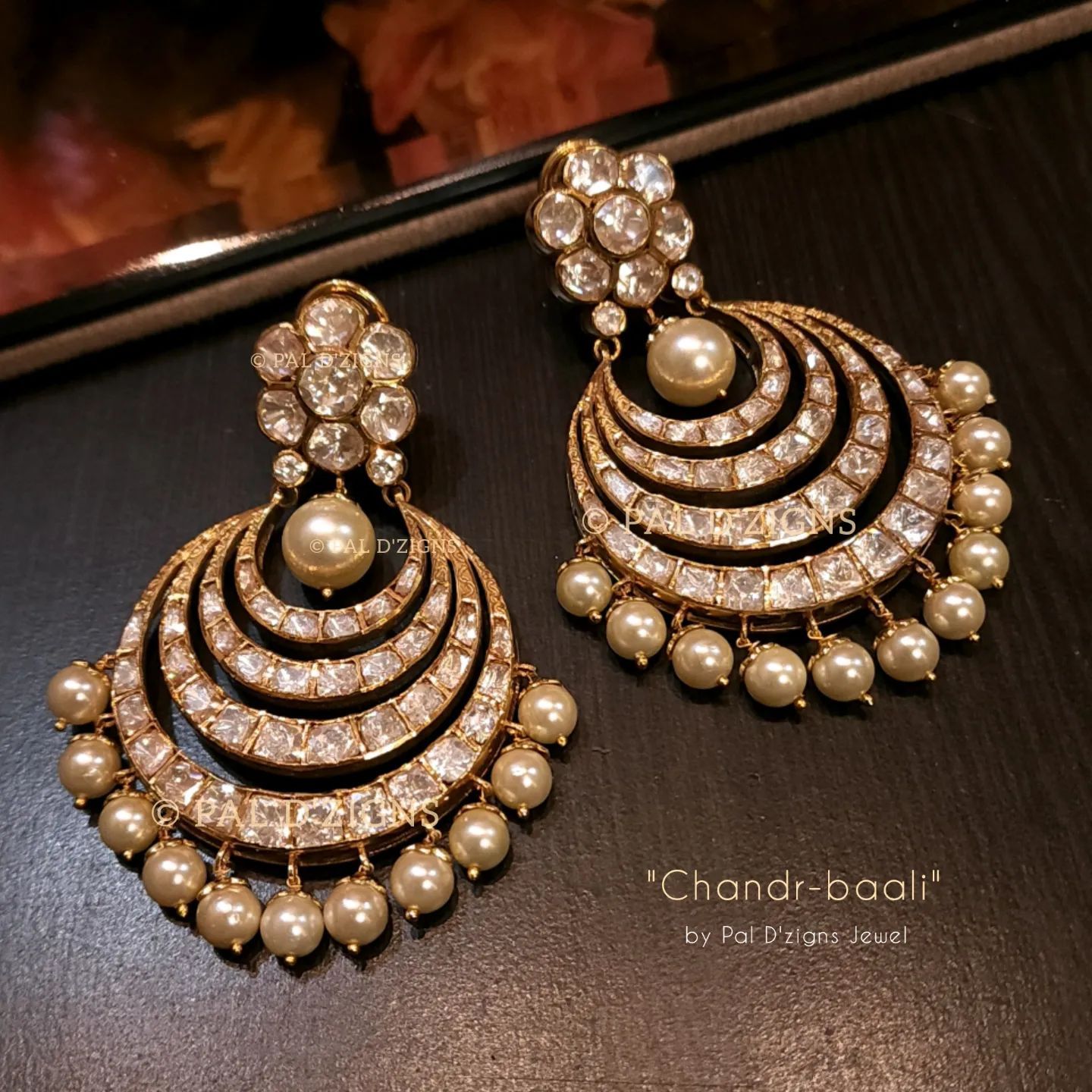 Chandr Baali in Moissanite Polki