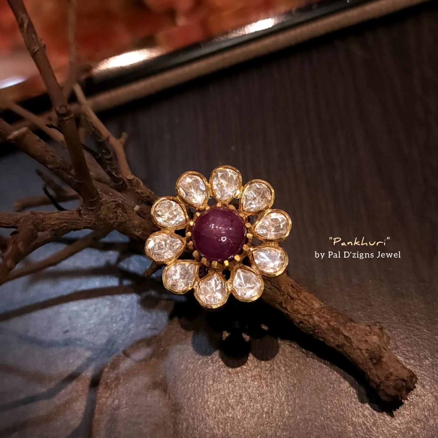 Pankhuri Moissanite Polki Ring