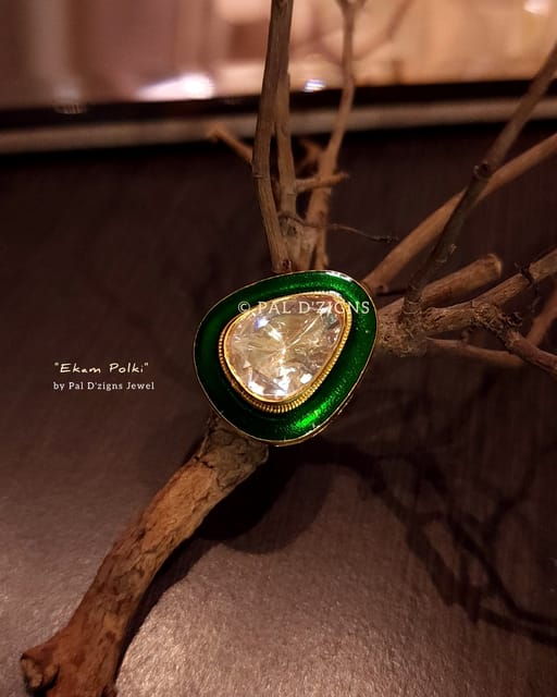 Ekam Polki Moissanite Ring