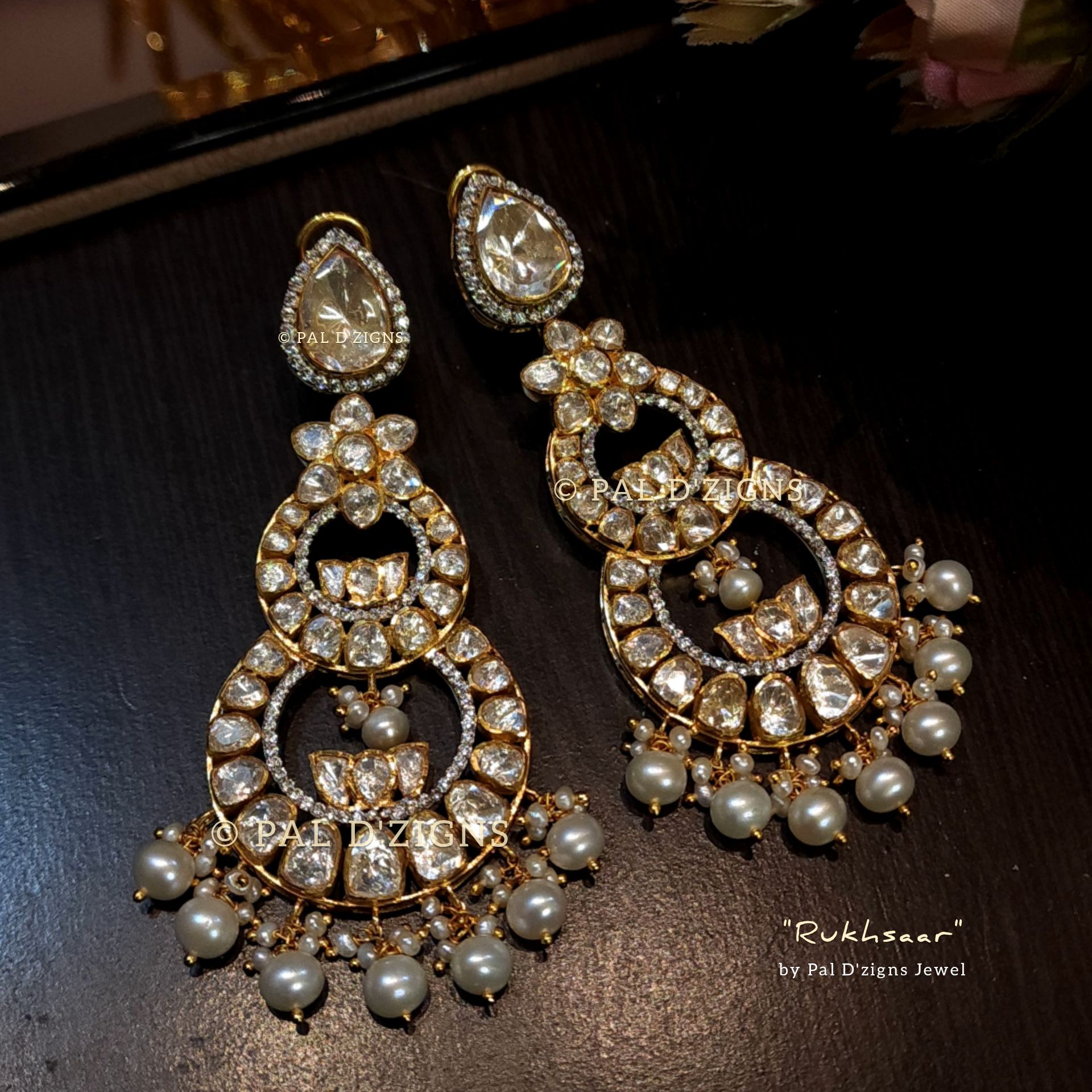 Rukhsaar Moissanite Polki Chaandbaali