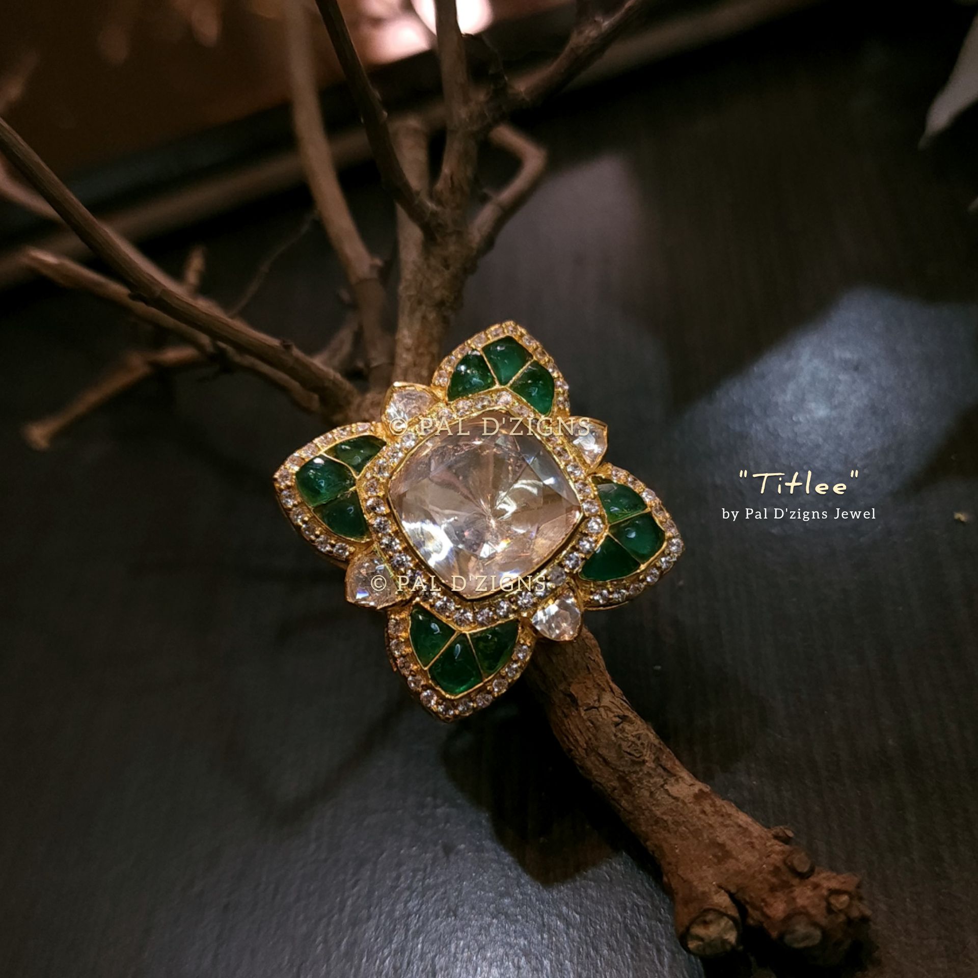 Titlee Moissanite Polki Ring