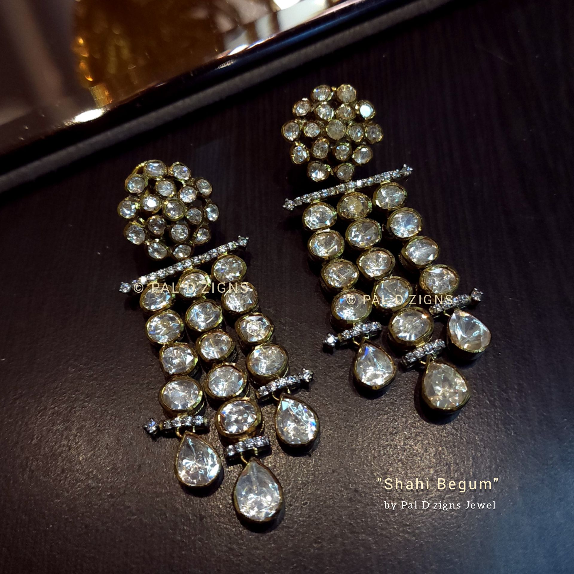 Shahi Begum Moissanite Polki Earings