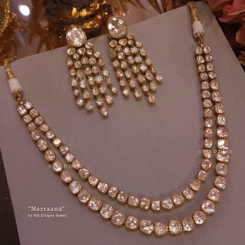 Nazraana Moissanite Polki Necklace Set
