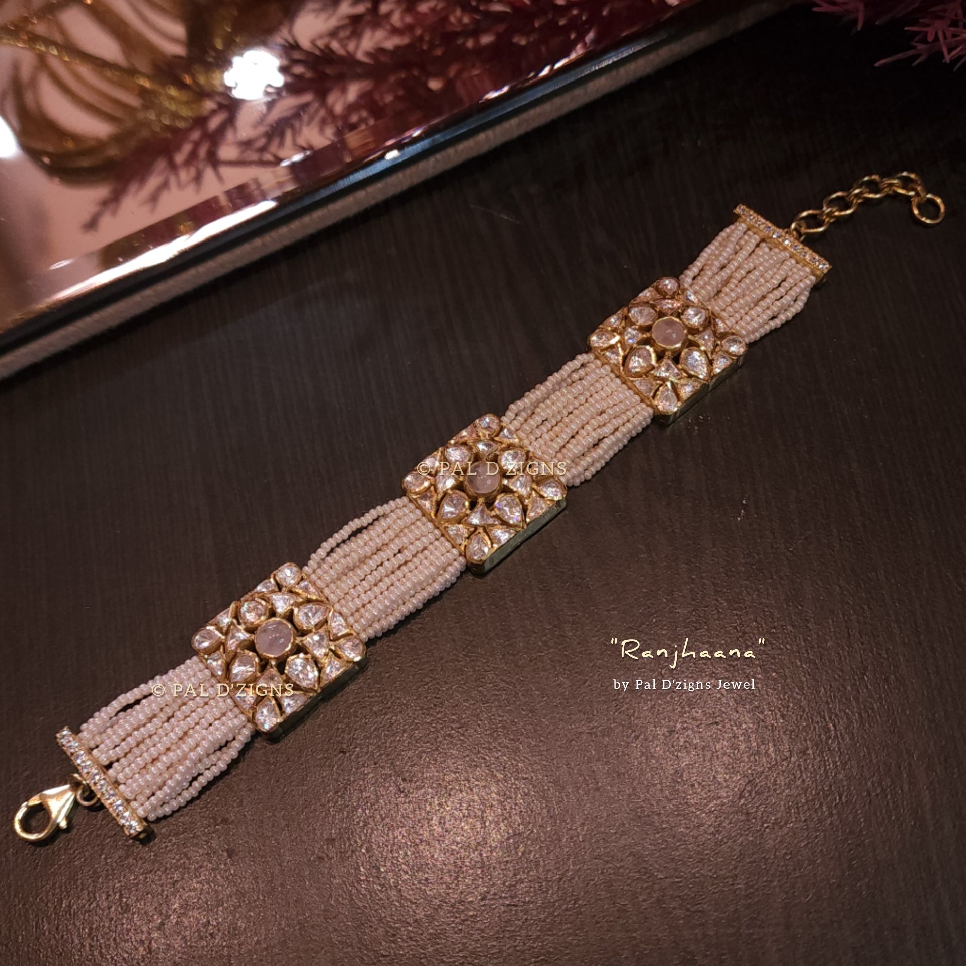Ranjhaana Moissanite Polki Bracelet