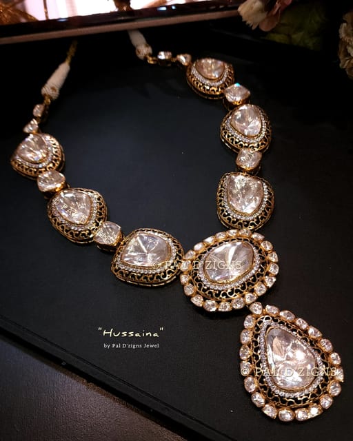 Hussaina Moissanite Big Polki Necklace
