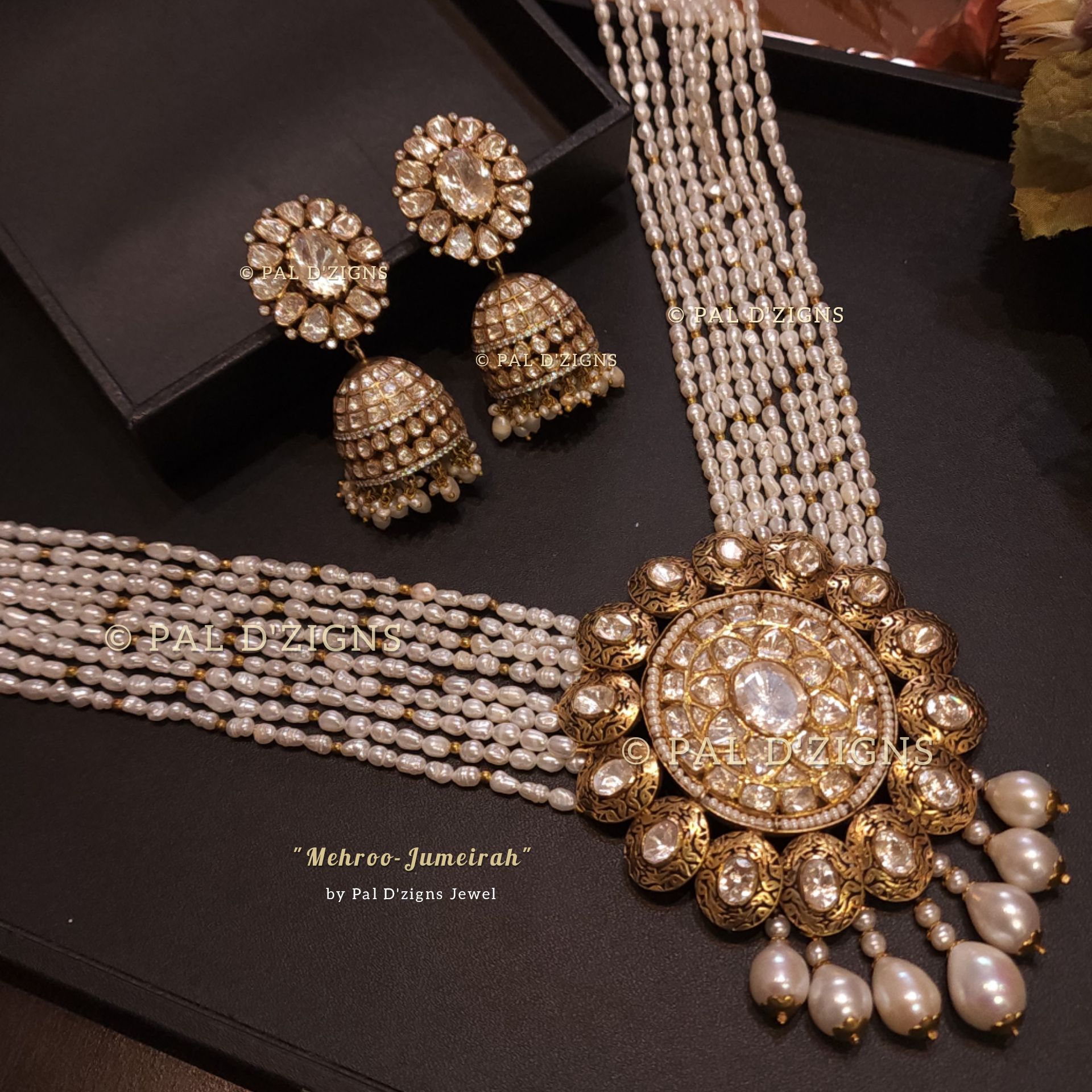 Mehroo Jumeirah Antique Polki Pendant Set