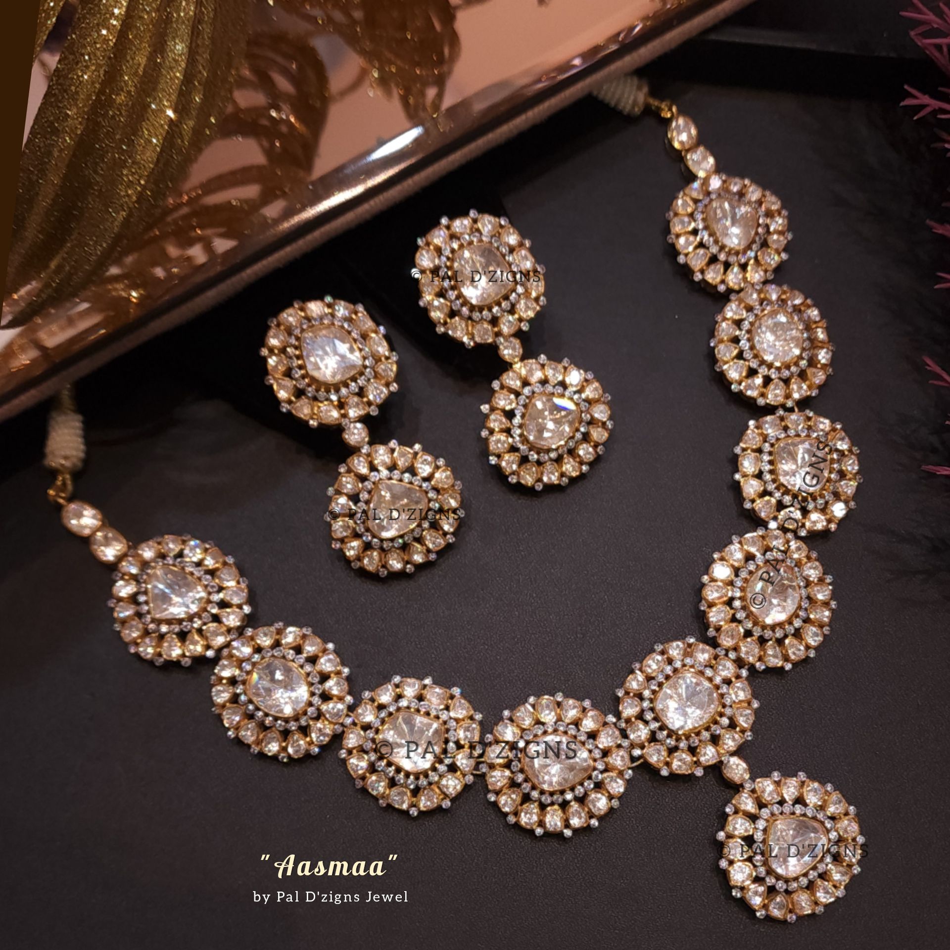 Aasmaa Moissanite Polki Set