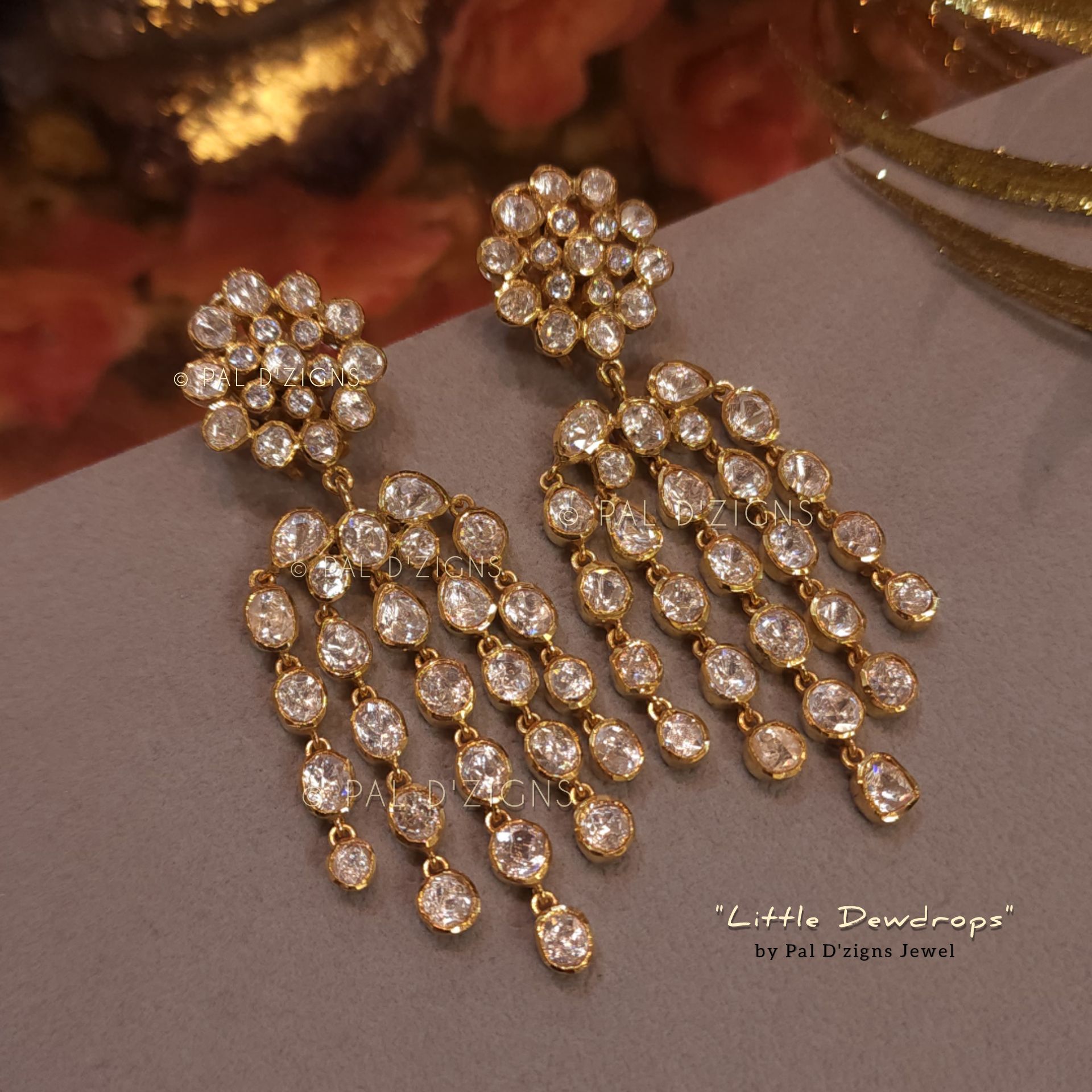 Little Dewdrops Moissanite Polki Earings