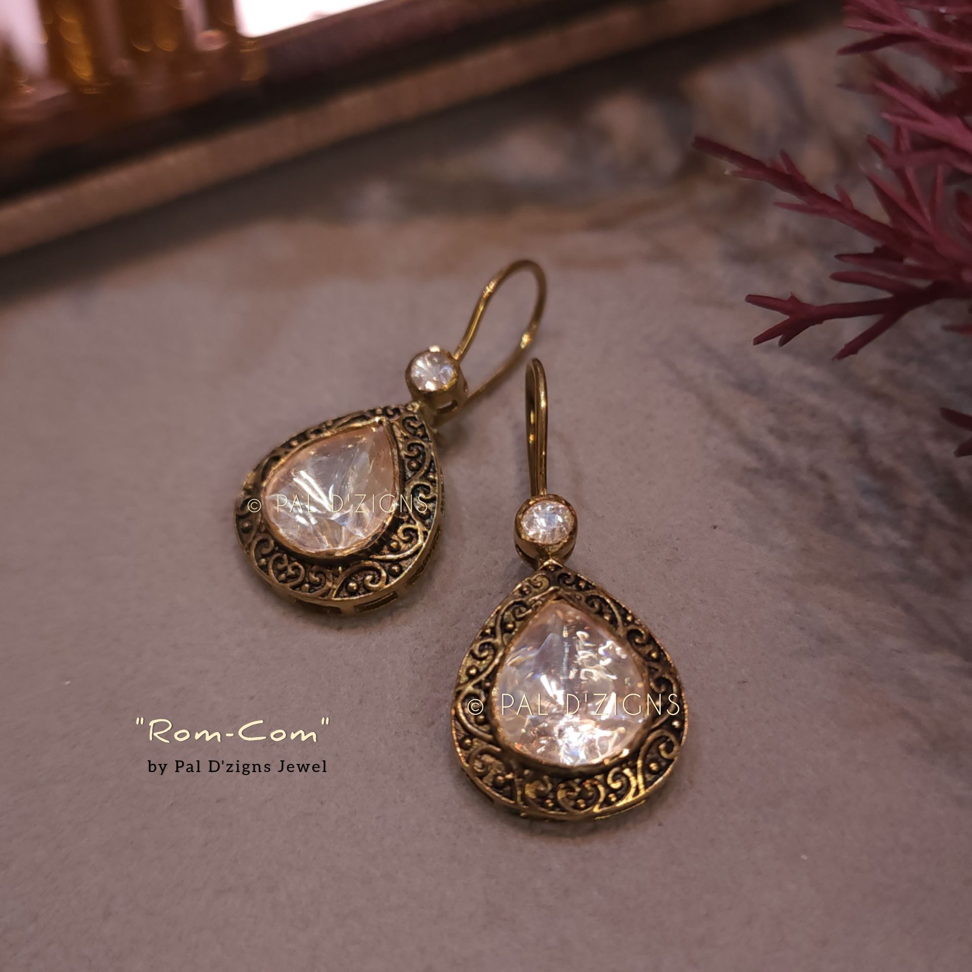 Rom Com Moissanite Polki Baali