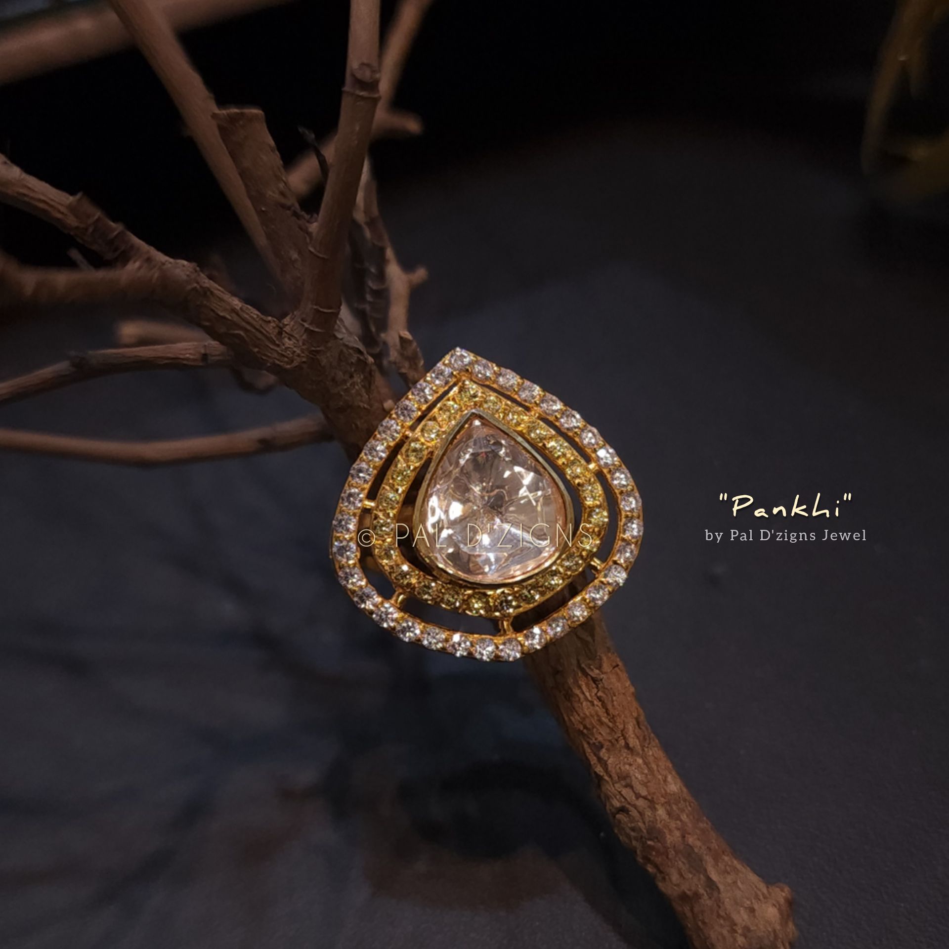 Pankhi Moissanite Polki Ring