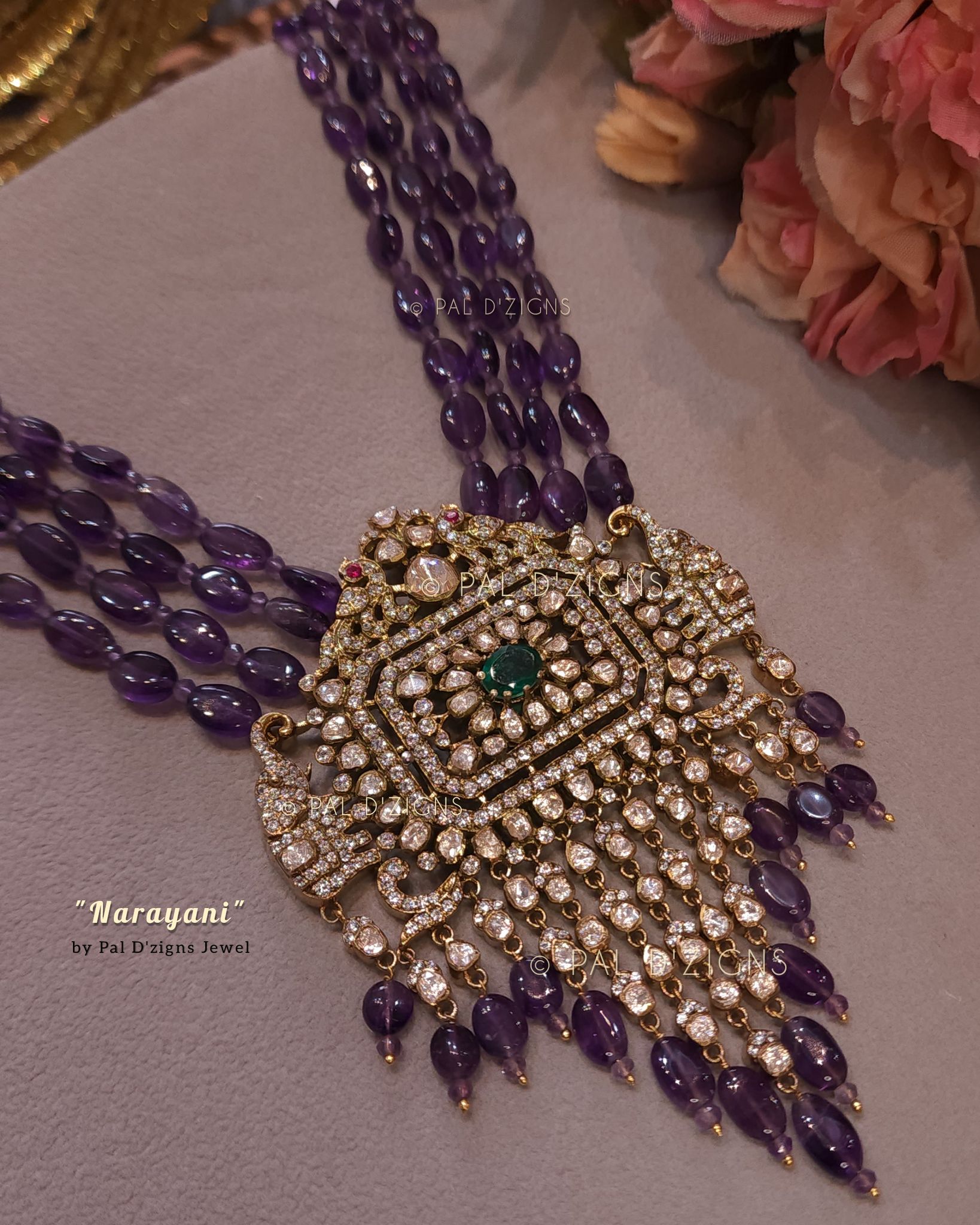 Narayani Antique Polki Pendant