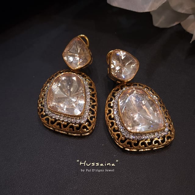 Hussaina Moissanite Polki Earings
