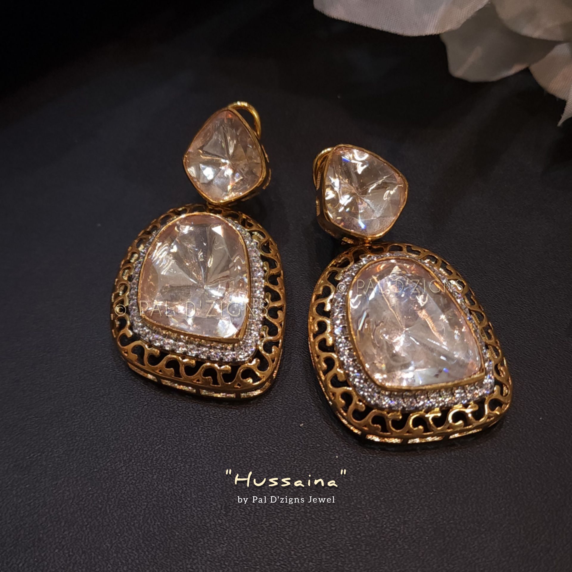 Hussaina Moissanite Polki Earings