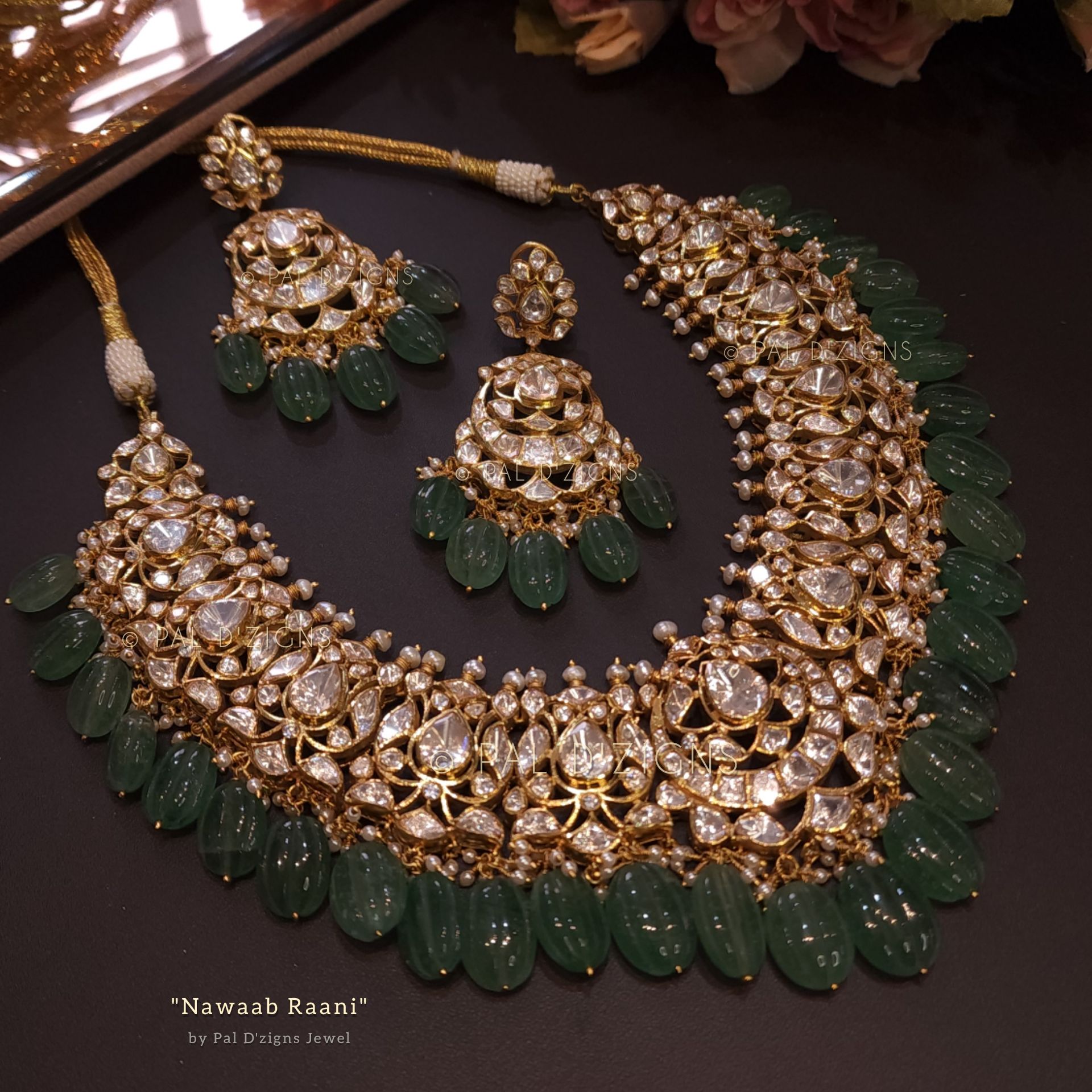 Nawaab Raani Moissanite Polki Set