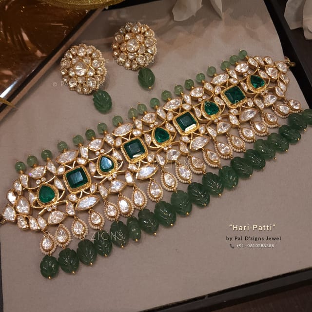 Hari Patti Moissanite Polki Choker Set
