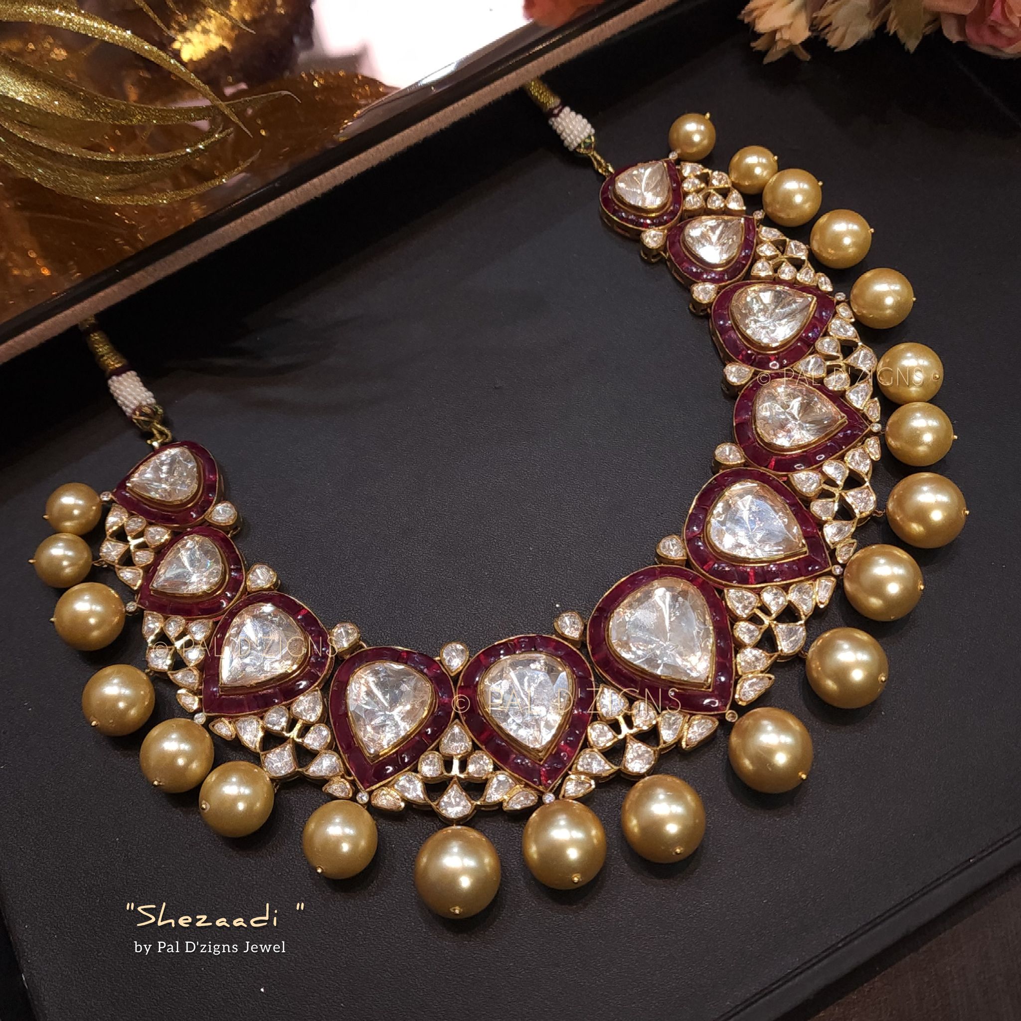 Shezaadi Moissanite Big Polki Necklace
