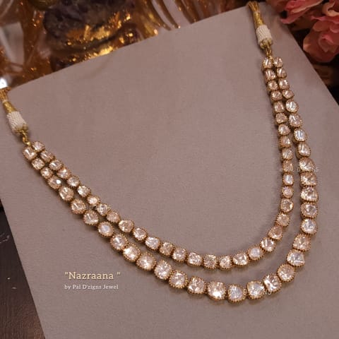 Nazraana Moissanite Polki Necklace
