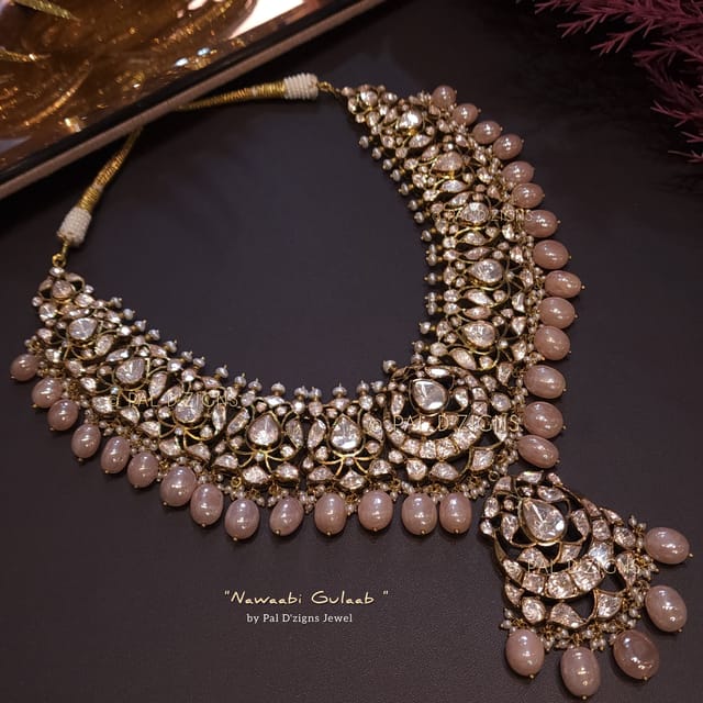 Nawaabi Gulaab - Moissanite Polki Necklace