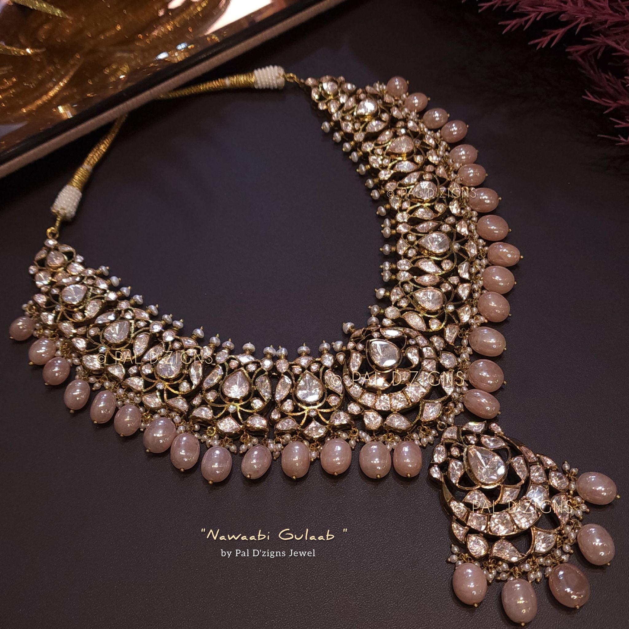 Nawaabi Gulaab - Moissanite Polki Necklace