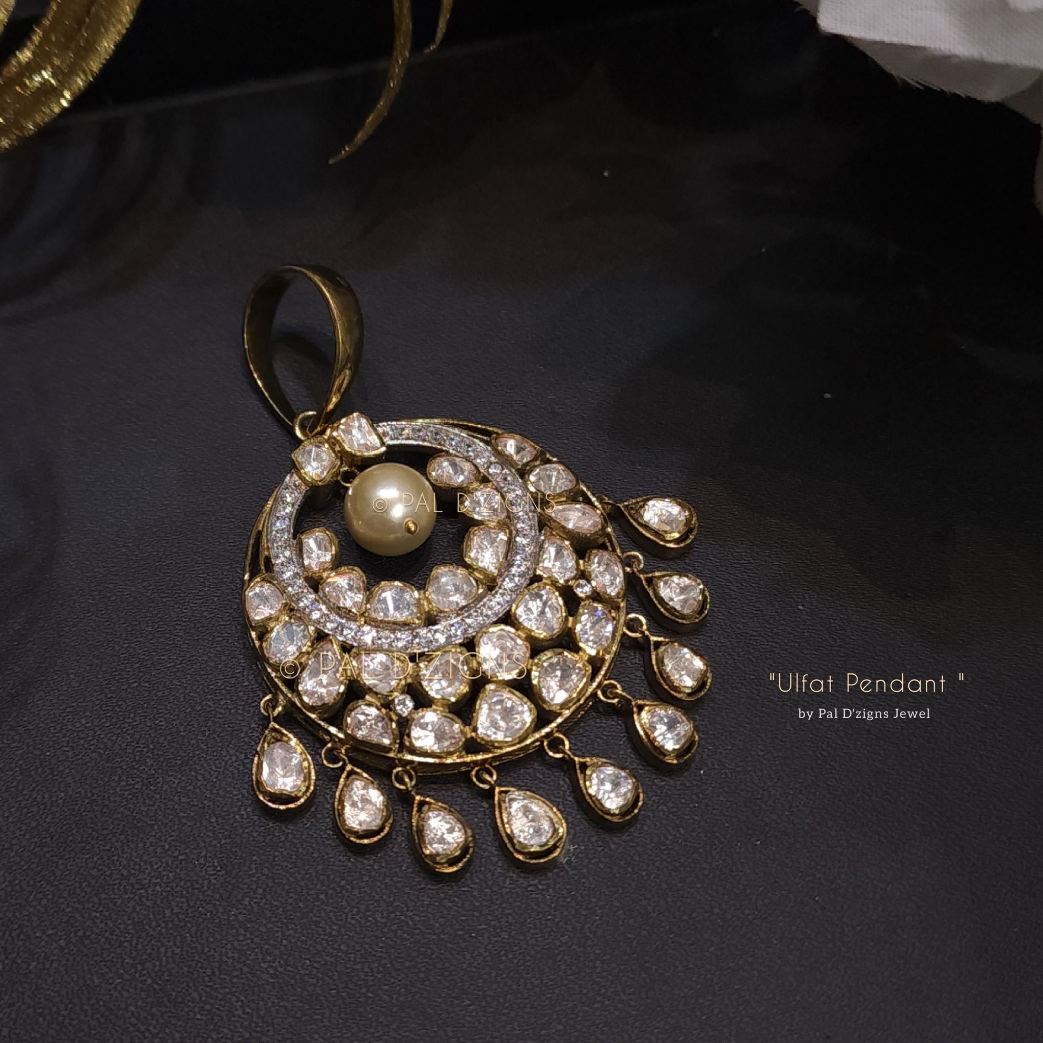 Ulfat - Moissanite Polki  Pendant
