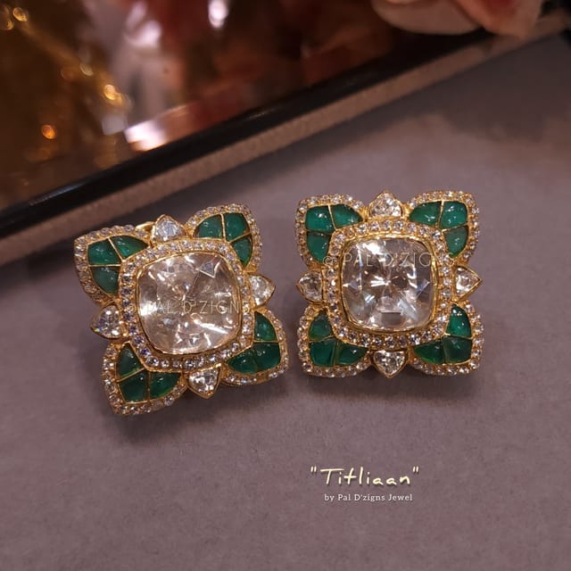 Titliaan Moissanite Polki Earing