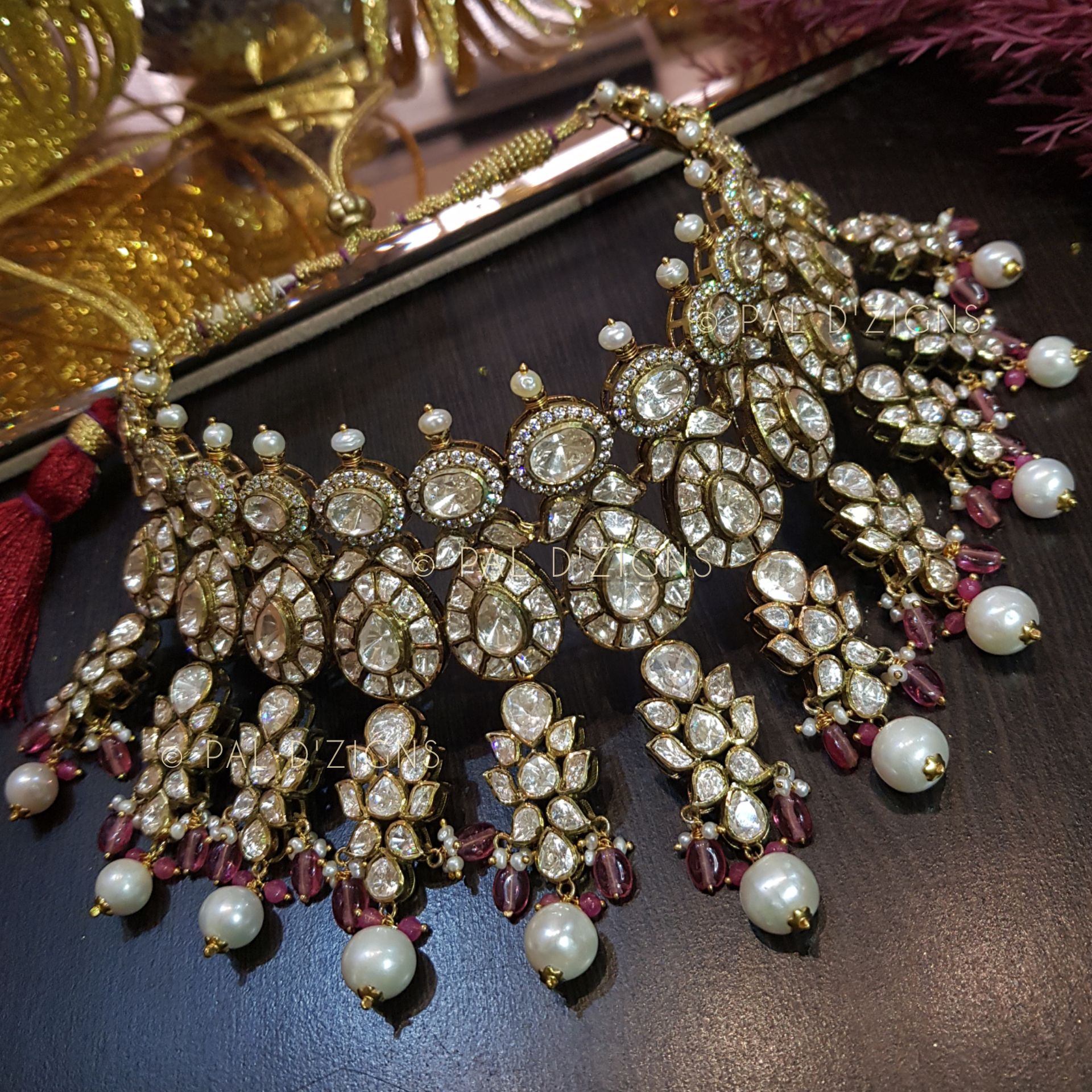 Rooh Maryyam Antique Polki Choker Necklace