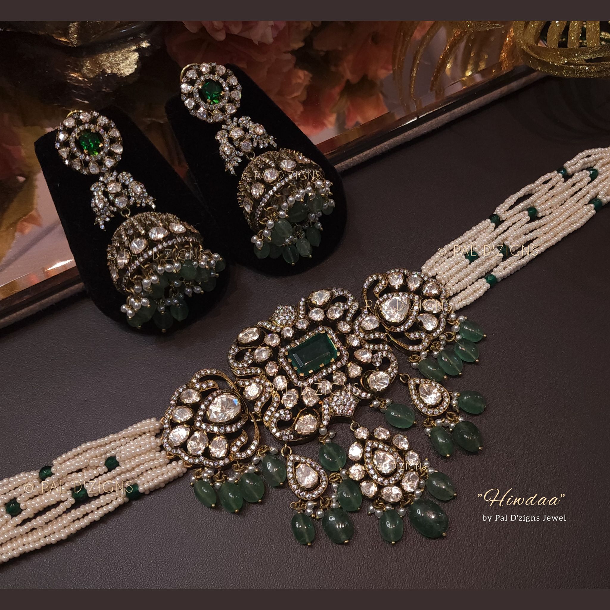 Hiwdaa - Moissanite Polki Choker Set