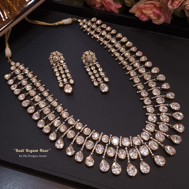 Badi Begum Haar-Moissanite Polki Necklace Set
