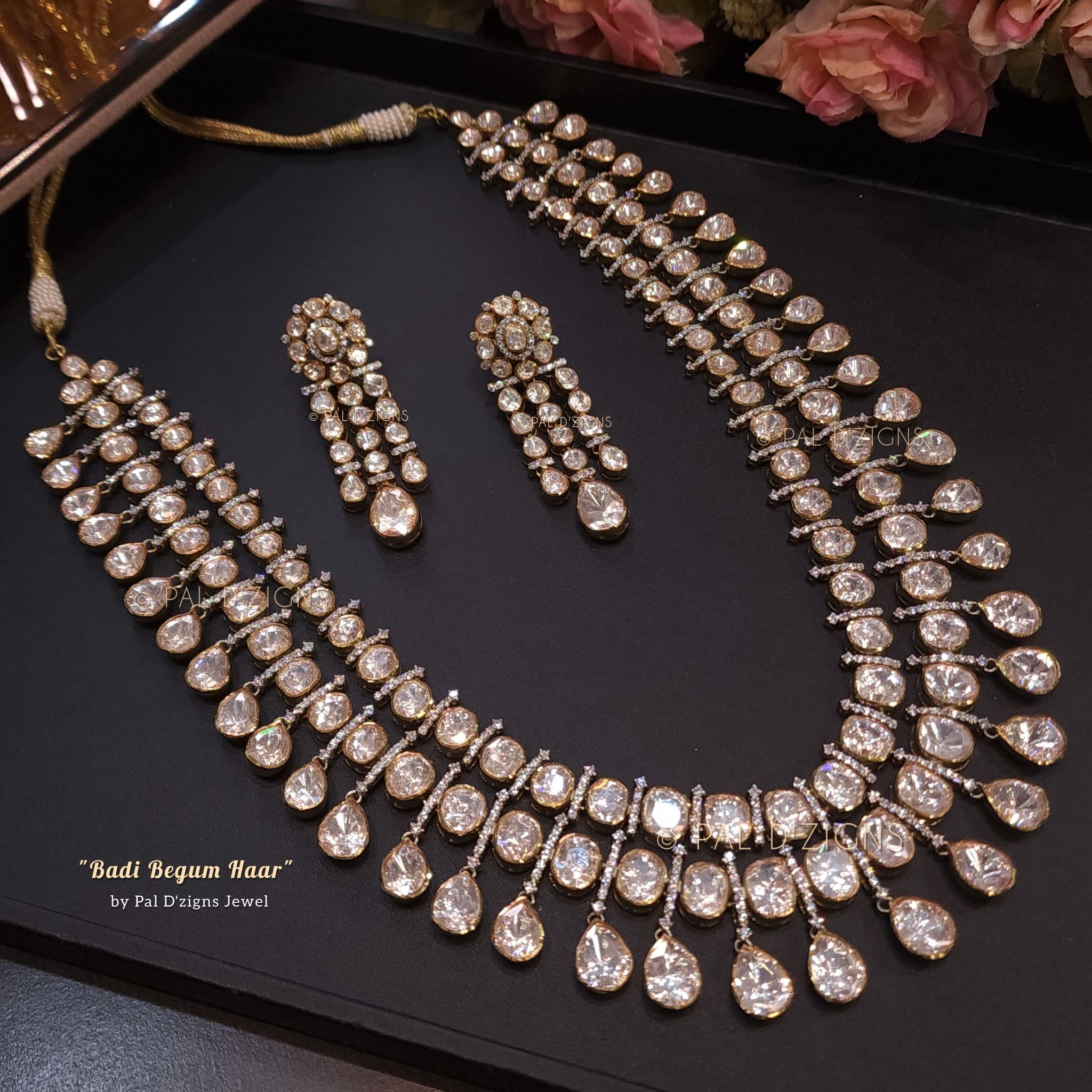Badi Begum Haar-Moissanite Polki Necklace Set