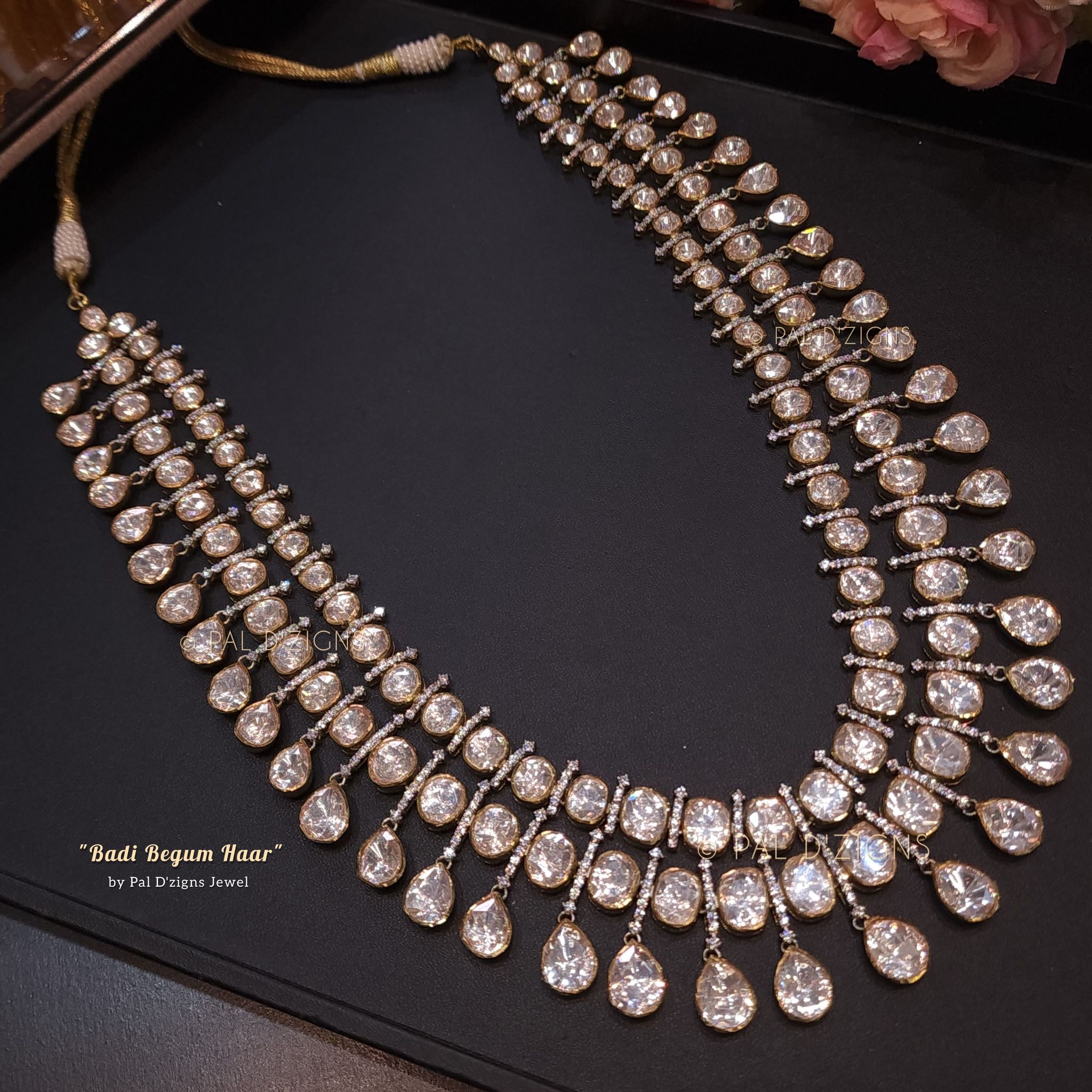 Badi Begum Haar-Moissanite Polki Necklace