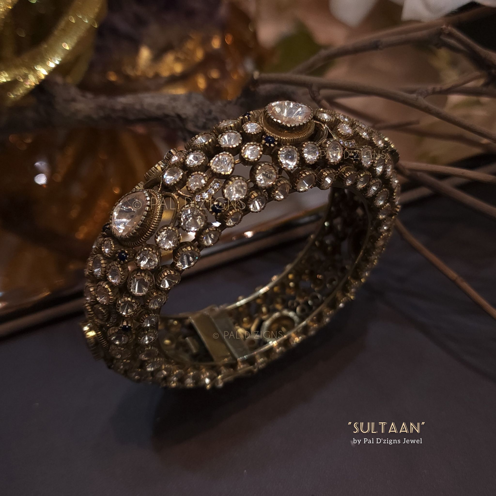 Sultaan (Single) Moissanite Polki Bracelet