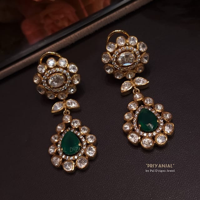 Priyanjal Moissanite Polki Earings